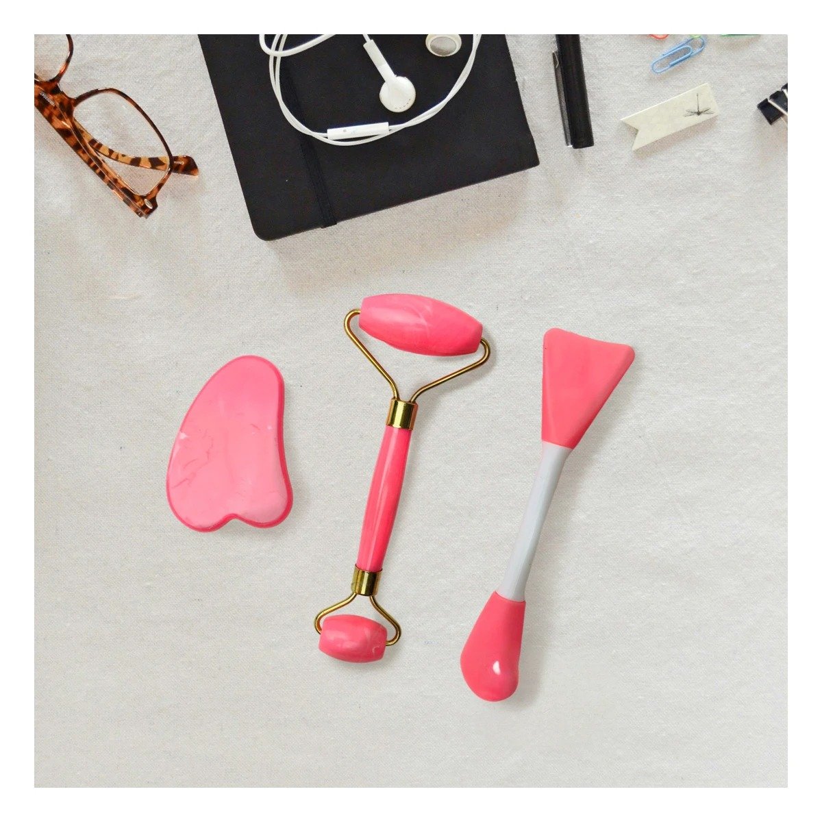 PACK6 COMBO BELLEZA 3 DE LIMPIEZA FACIAL PLASTICO ROSADO PARA CUIDADO DIARIO - 5