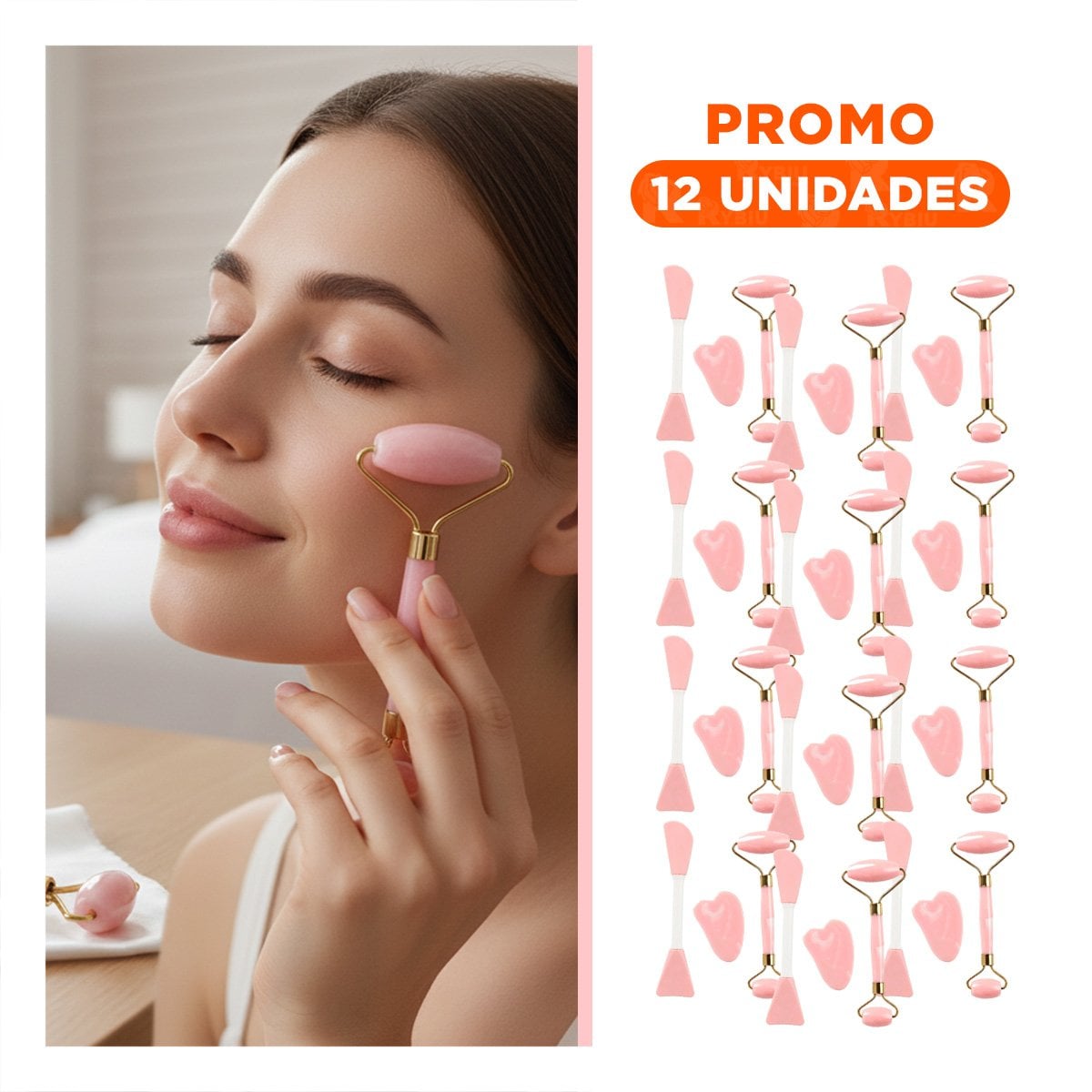 PACK12 COMBO MUJER 3 DE LIMPIEZA FACIAL PLASTICO ROSADO BEBE Y+REGALO STICKER - 1