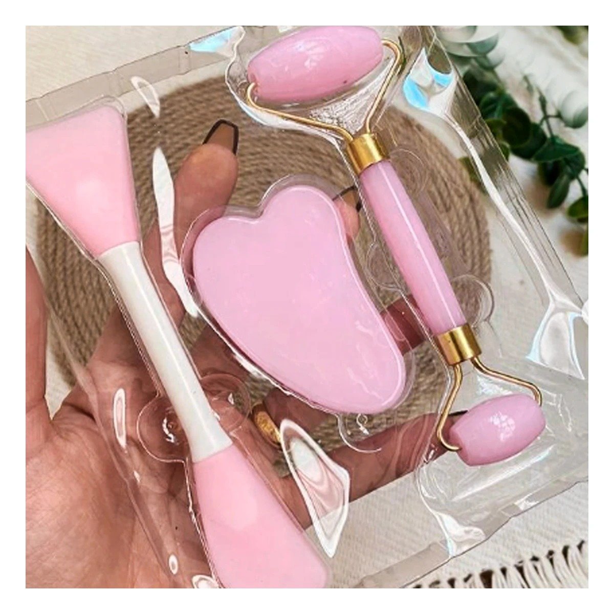 PACK6 SET FUNCIONAL 3 DE LIMPIEZA FACIAL PLASTICO ROSADO BEBE - 5