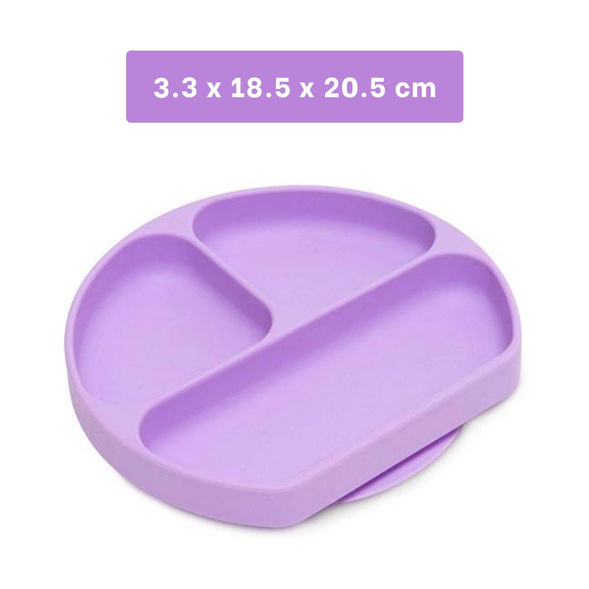 PACK6 PLATO CON 3 SECCIONES LILA DE SILICONA PARA SU TARDE DE MERIENDAS Y+REGALO STICKER - 4