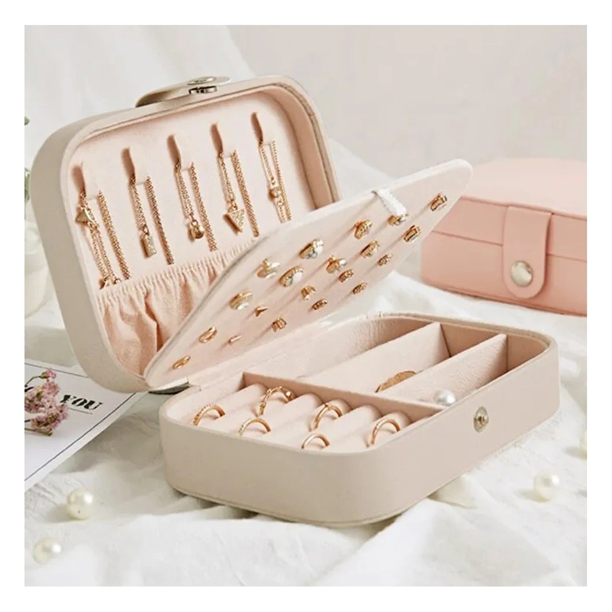 PACK4 ORGANIZADOR BEIGE CLARO 16X11X5 CM MULTIPLES COMPARTIMIENTOS Y+REGALO STICKER - 3