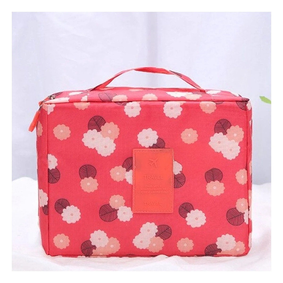 PACK4 COSMETIQUERO DE VIAJE 20X15 CM CORAL CON DISEÑO FLORES - 5
