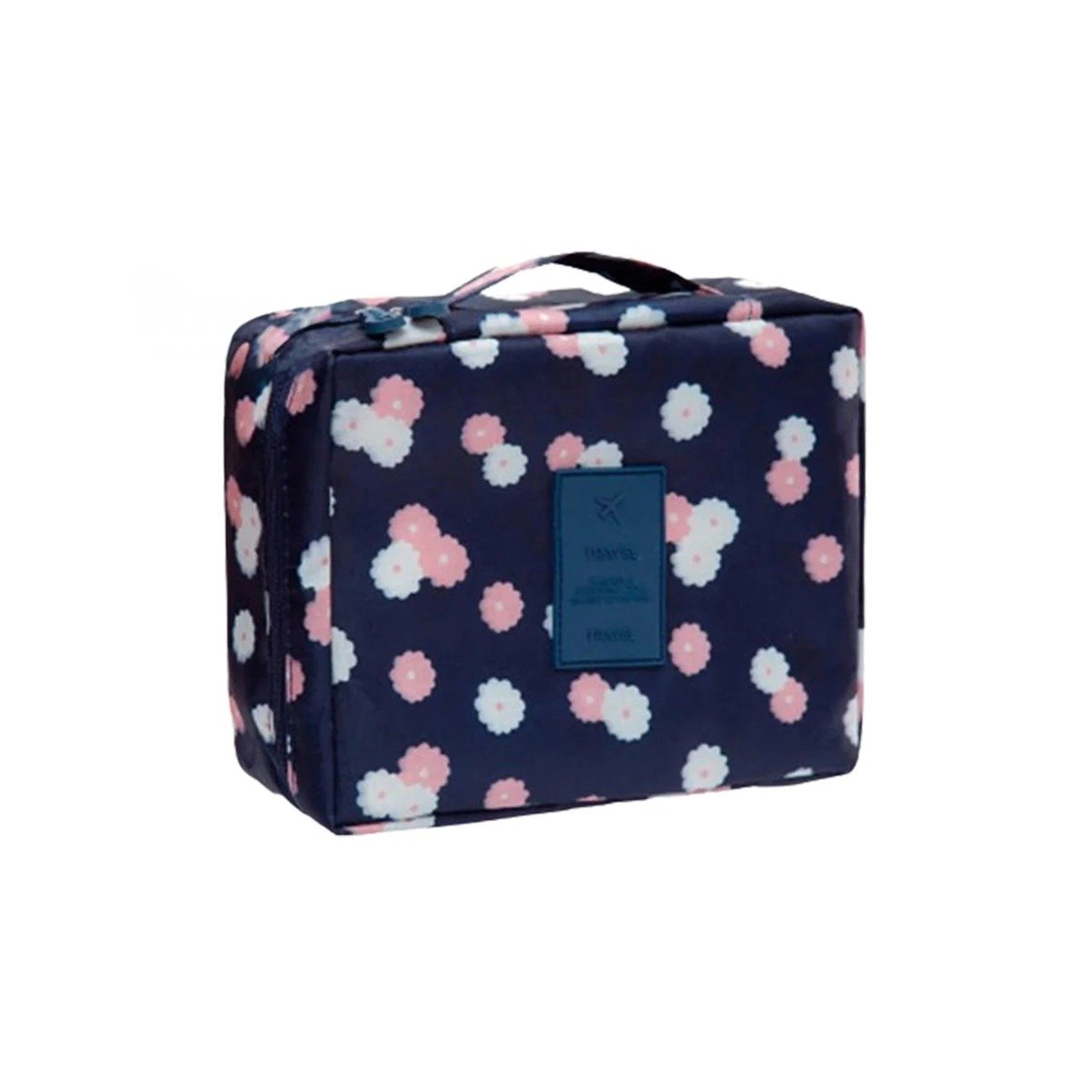 PACK4 PORTA ACCESORIOS 20X15CM AZUL CON DISEÑO FLORES COMPACTO Y+PAPEL REGALO - 3