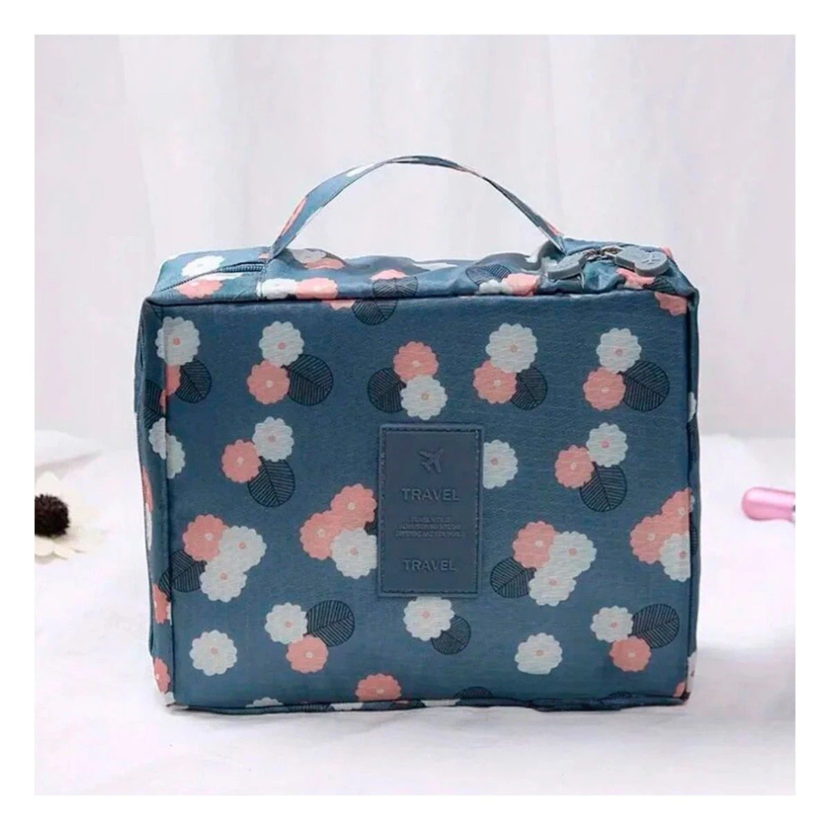 PACK12 BOLSO PRACTICO 20X15CM AZUL ACERO PARA VIAJE Y OFICINA - 2
