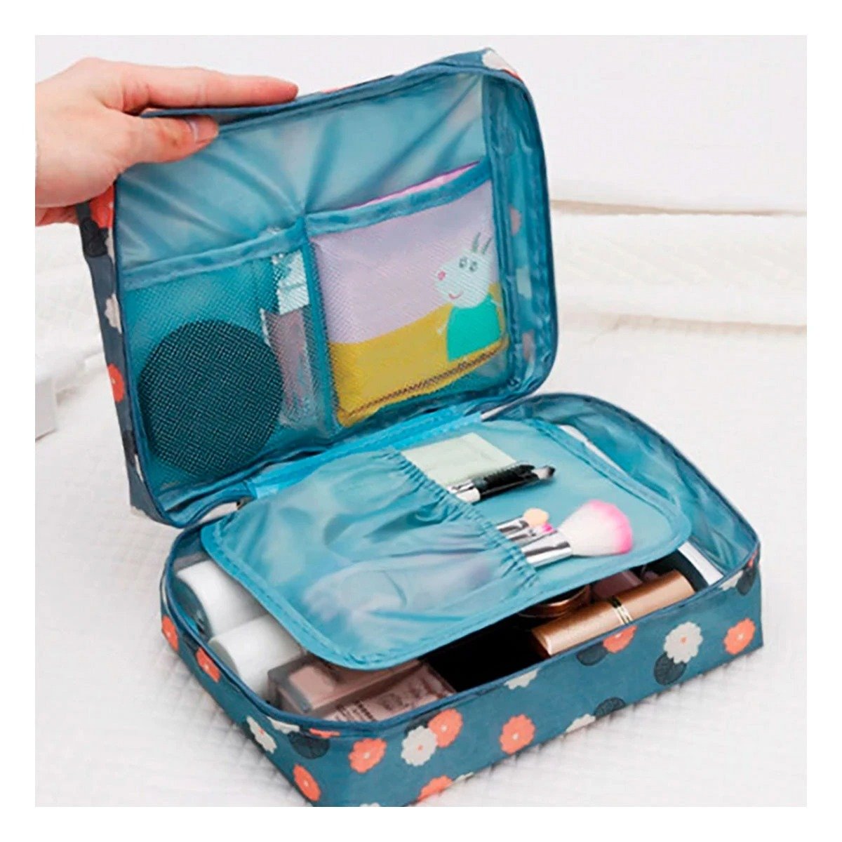 PACK12 BOLSO PRACTICO 20X15CM AZUL ACERO PARA VIAJE Y OFICINA - 3