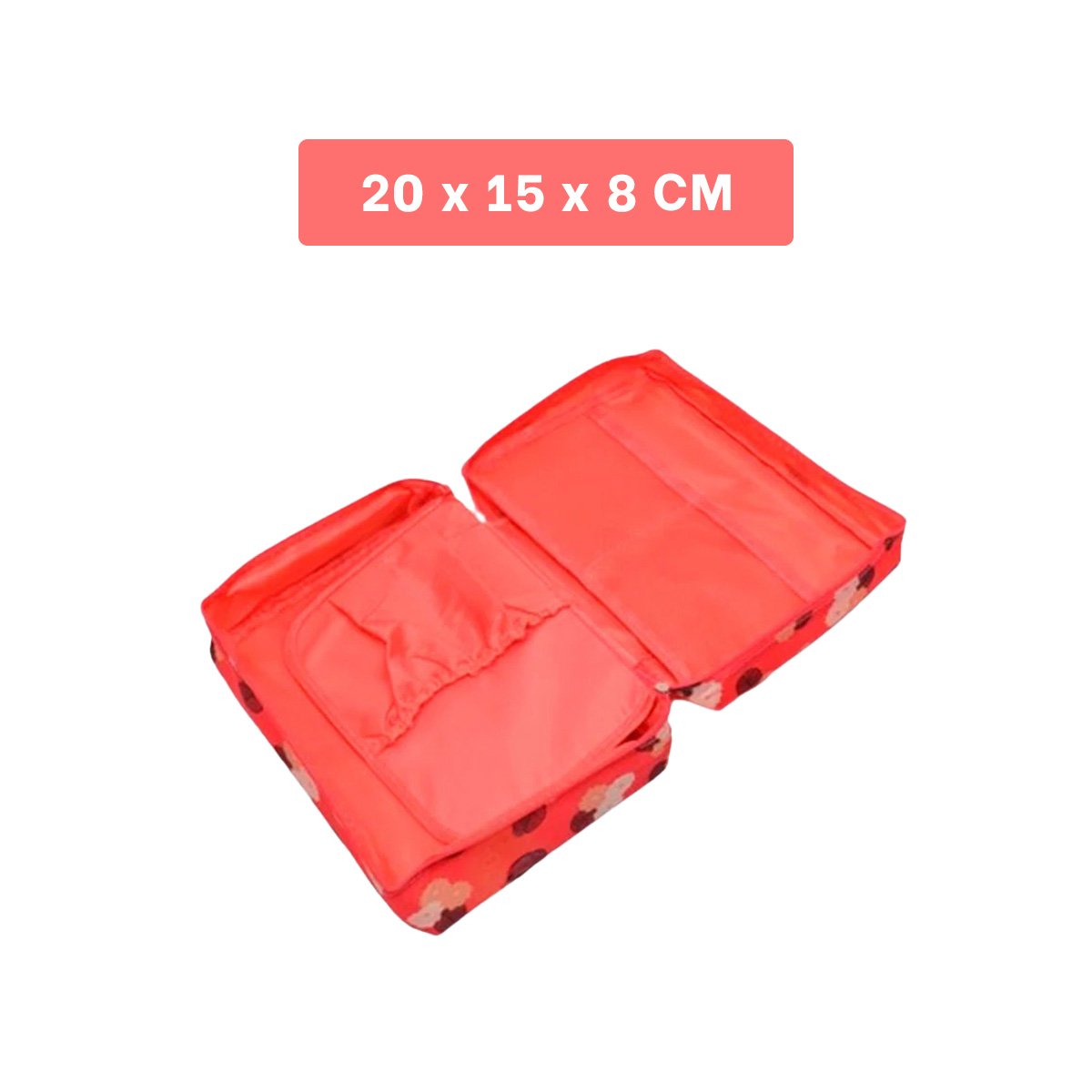 PACK2 ESTUCHE COMPACTO 20X15 CM CORAL CON DISEÑO FLORES ELEGANTE Y+PAPEL REGALO - 4
