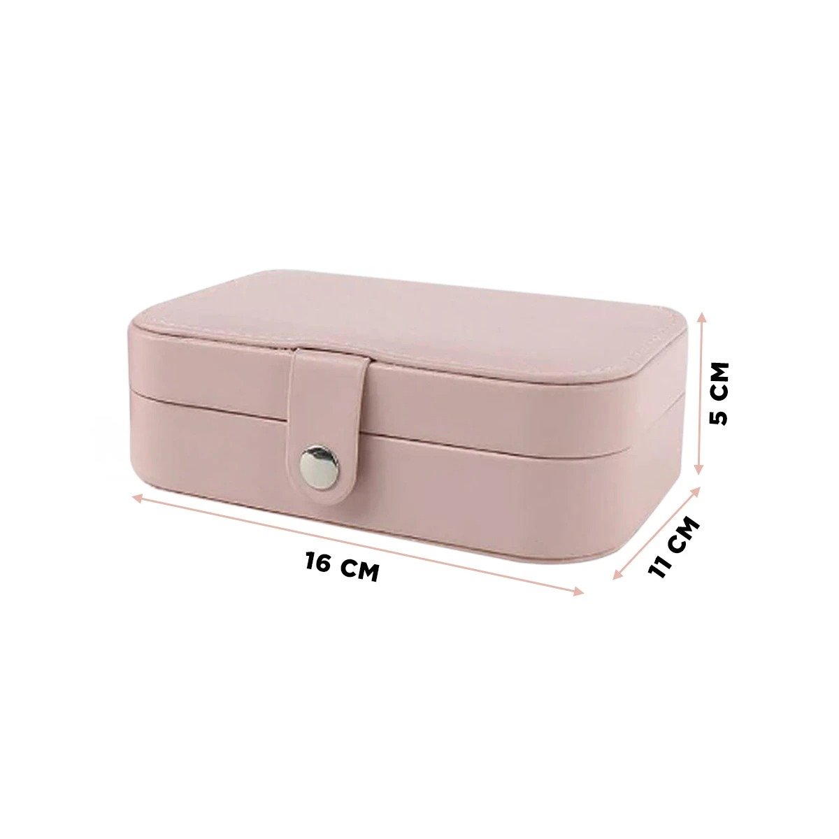 PACK2 CAJA DE JOYAS 16X11X5 CM ROSADO BEBE PARA HOGAR Y+REGALO STICKER - 4
