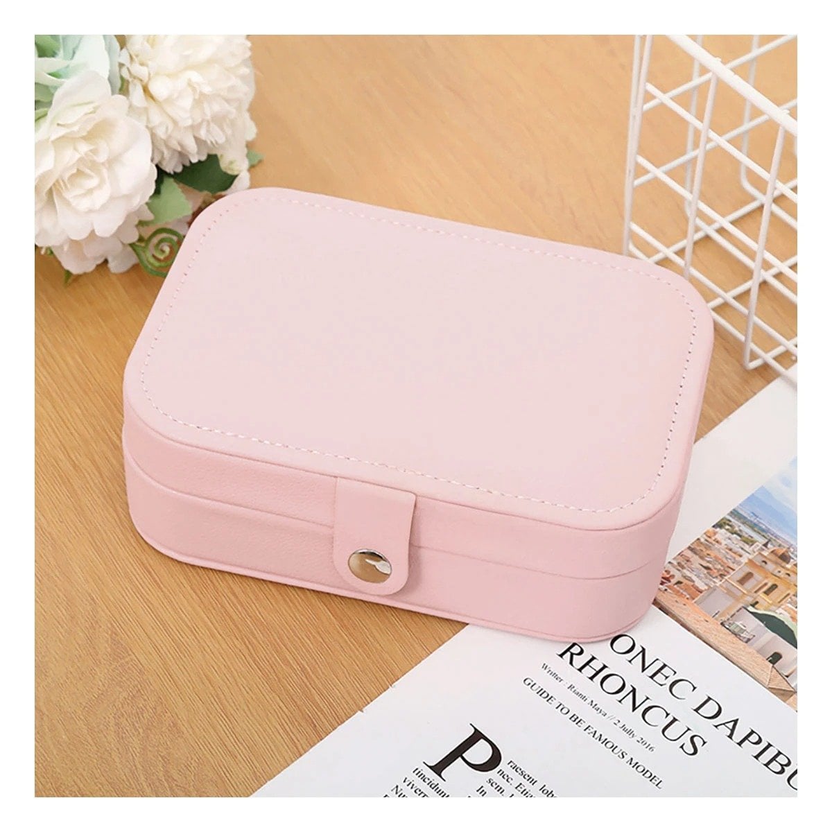 PACK2 ESTUCHE JOYERO PORTATIL 16X11X5 CM ROSADO BEBE Y+PAPEL REGALO - 5