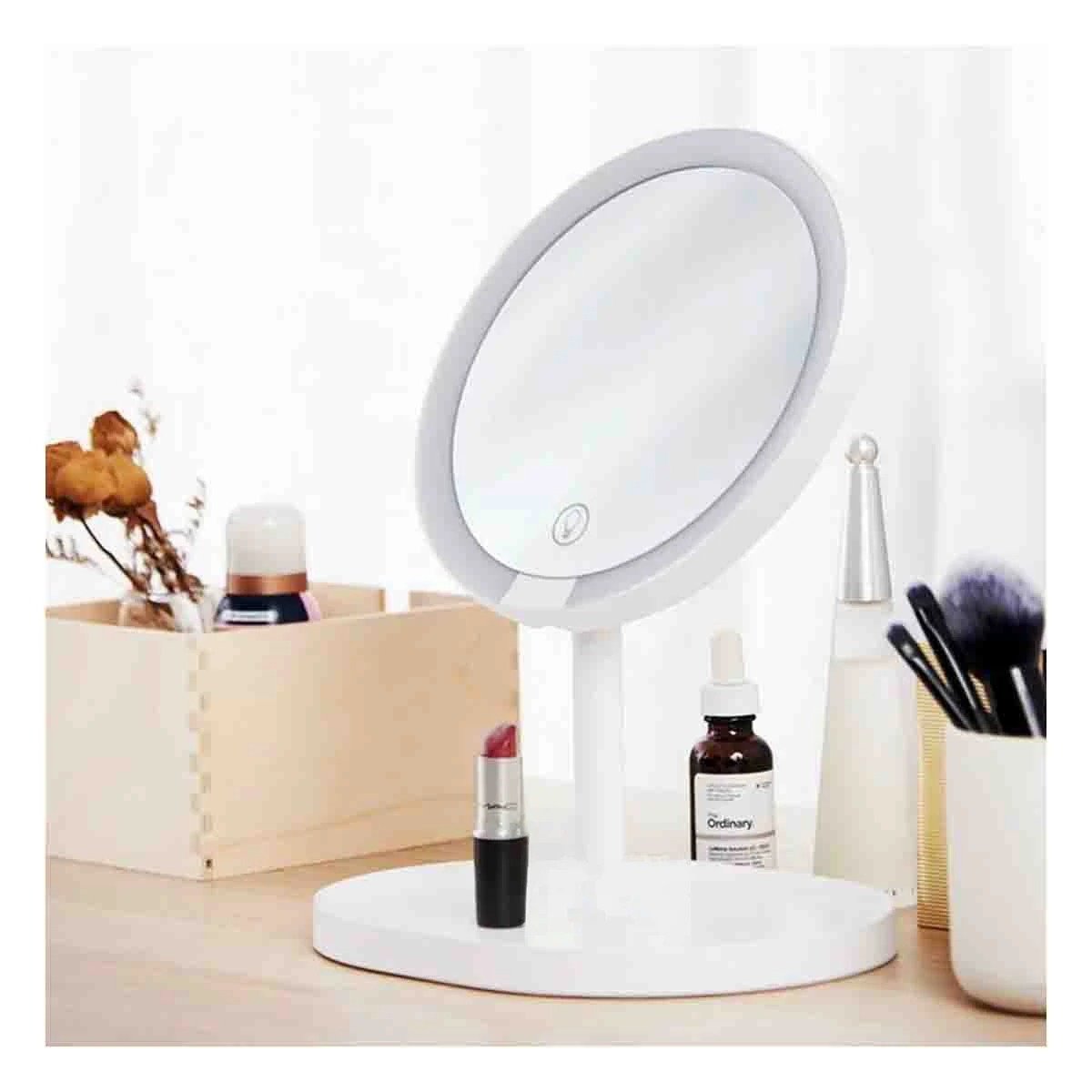 PACK4 VISOR FUNCIONAL LED TACTIL CIRCULAR BLANCO CON ILUMINACION FRONTAL Y+PAPEL REGALO - 2