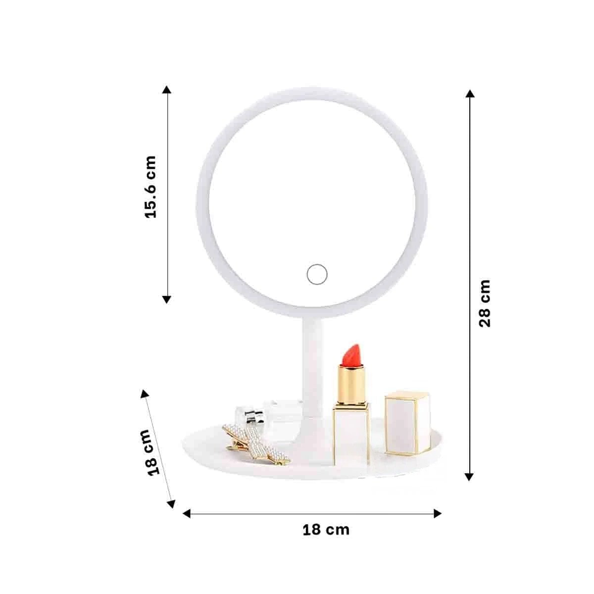 PACK2 TOCADOR PRACTICO LED TACTIL CIRCULAR BLANCO CON BASE FIRME Y+REGALO STICKER - 4