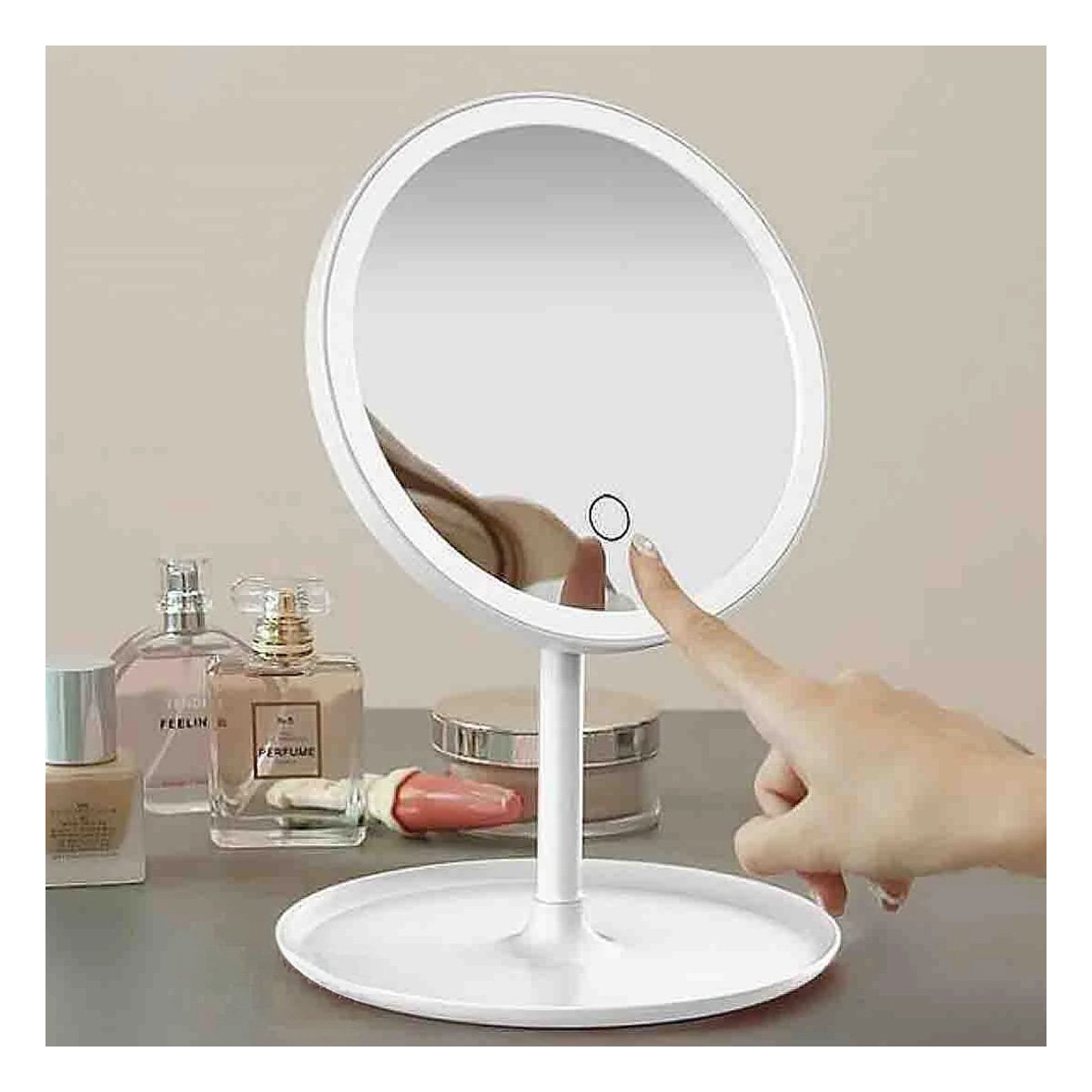PACK4 ESPEJO CIRCULAR LED TACTIL BLANCO CON CONTROL DE INTENSIDAD - 3