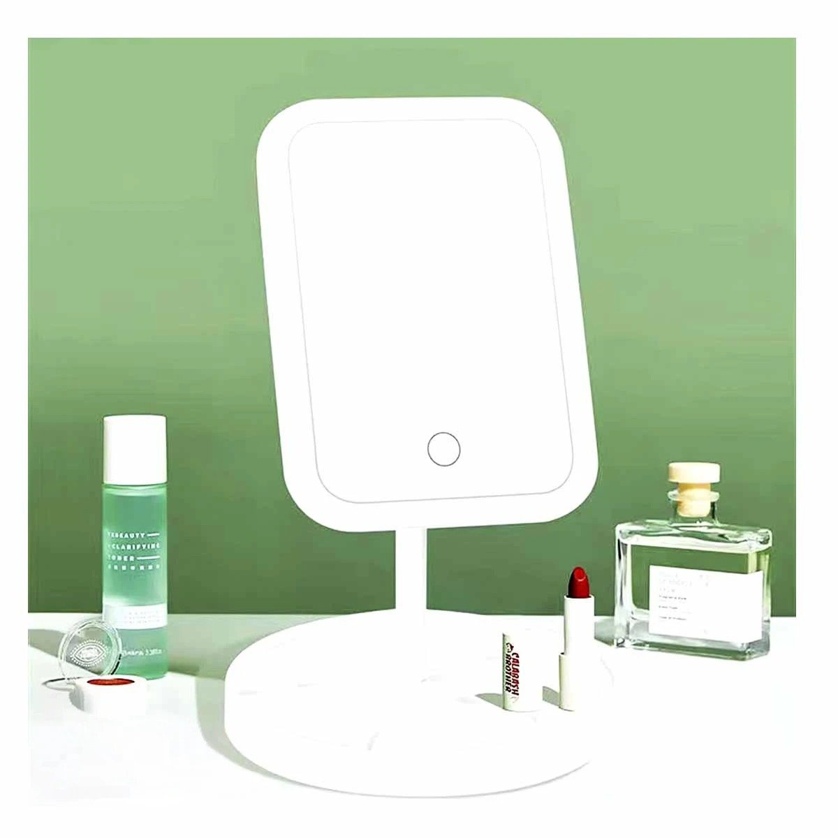 PACK12 VISOR CUADRADO MODERNO LED TACTIL BLANCO CON BASE ESTABLE Y+PAPEL REGALO - 3