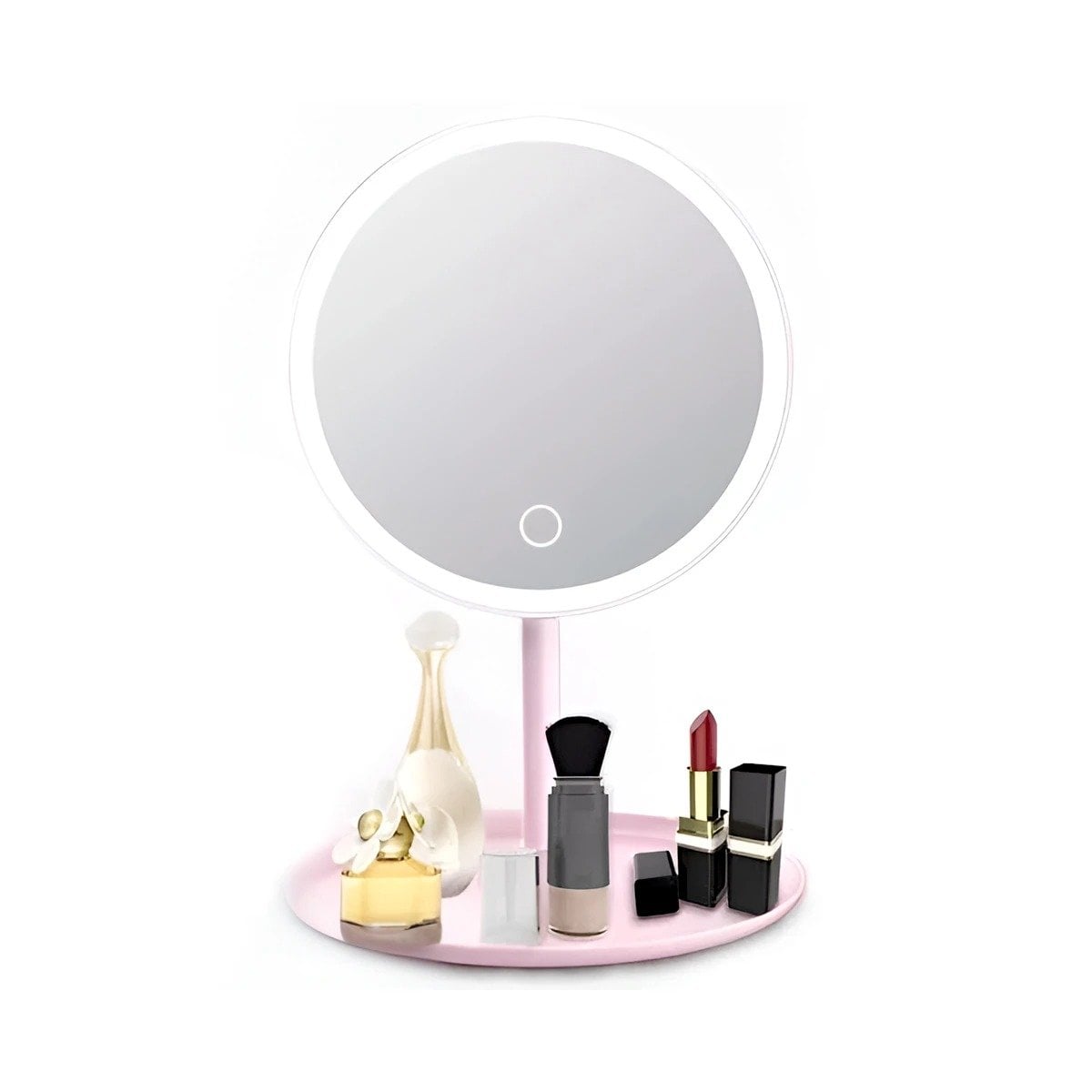 PACK4 VISOR FUNCIONAL LED TACTIL CIRCULAR ROSADO CON ILUMINACION FRONTAL Y+PAPEL REGALO - 3