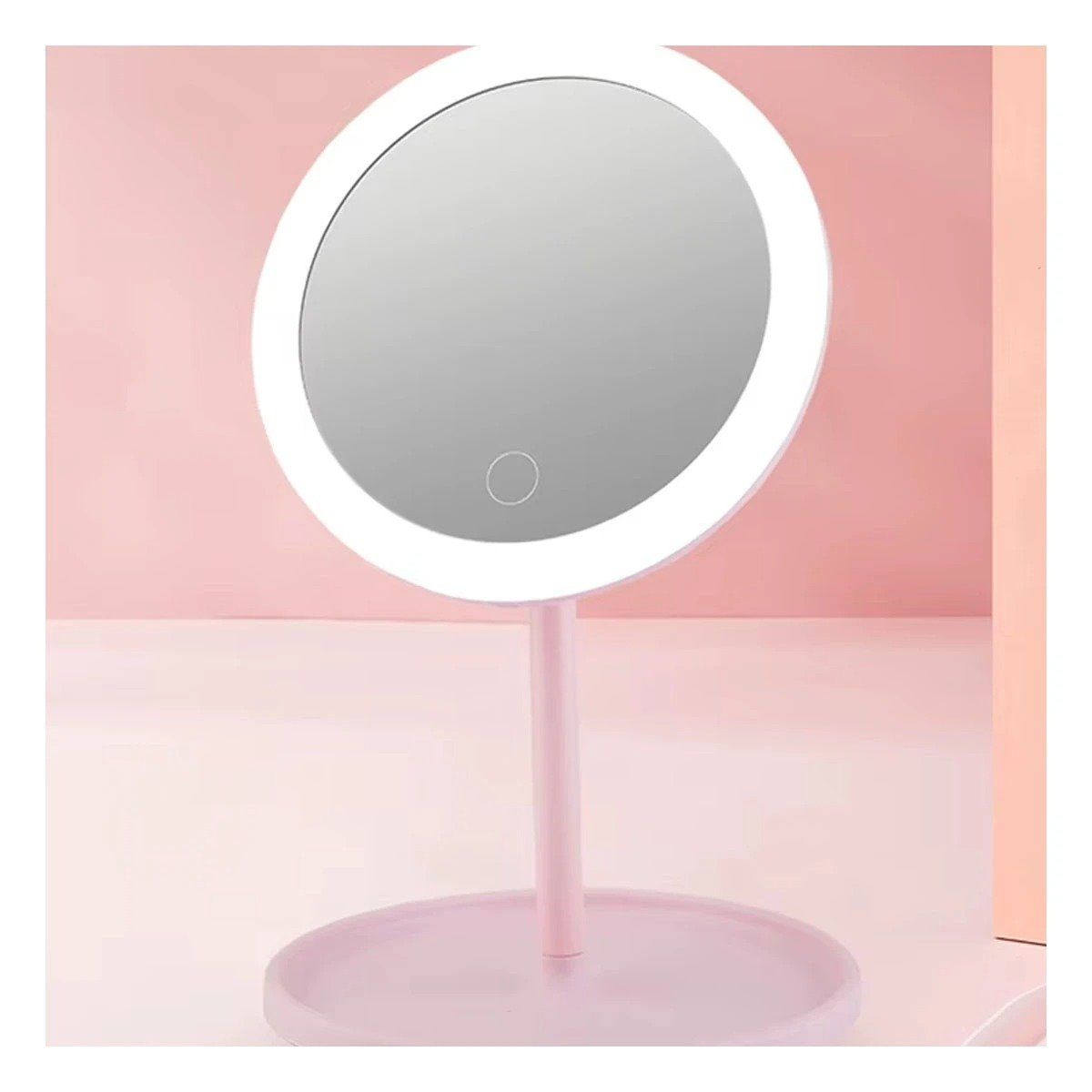 PACK4 ESPEJO CIRCULAR LED TACTIL ROSADO CON CONTROL DE INTENSIDAD - 3