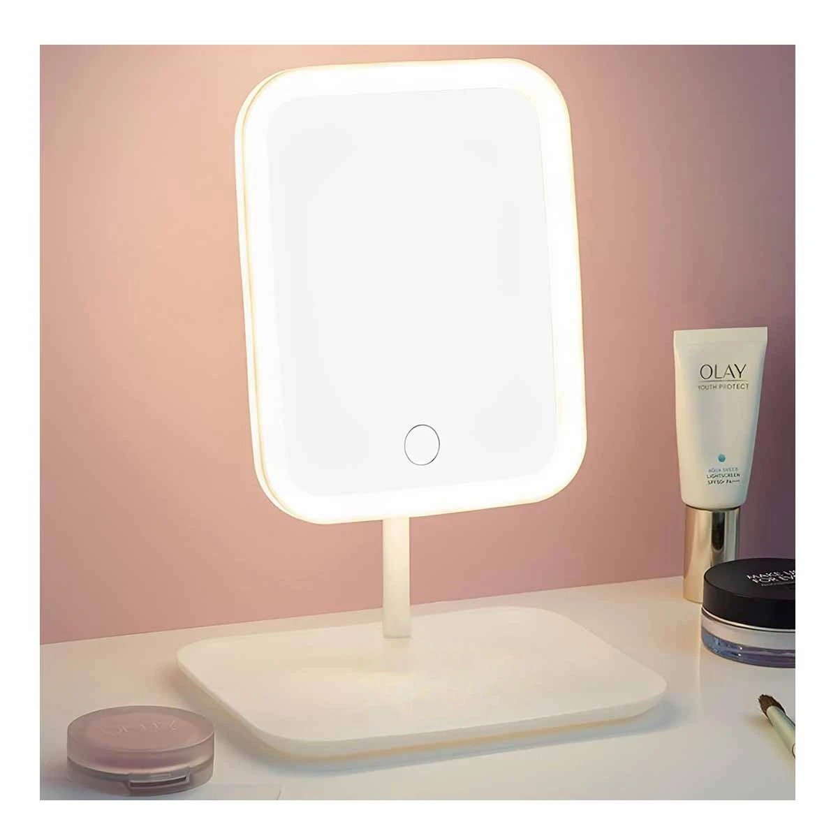 PACK6 TOCADOR COMPACTO LED TACTIL CUADRADO BLANCO CON ILUMINACION CLARA Y+PAPEL REGALO - 5
