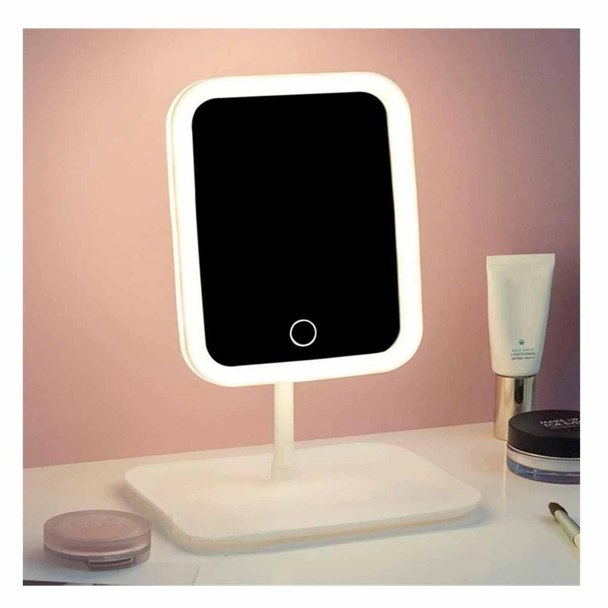 PACK12 REFLEJO PORTATIL LED TACTIL CUADRADO BLANCO PARA MAQUILLAJE - 2