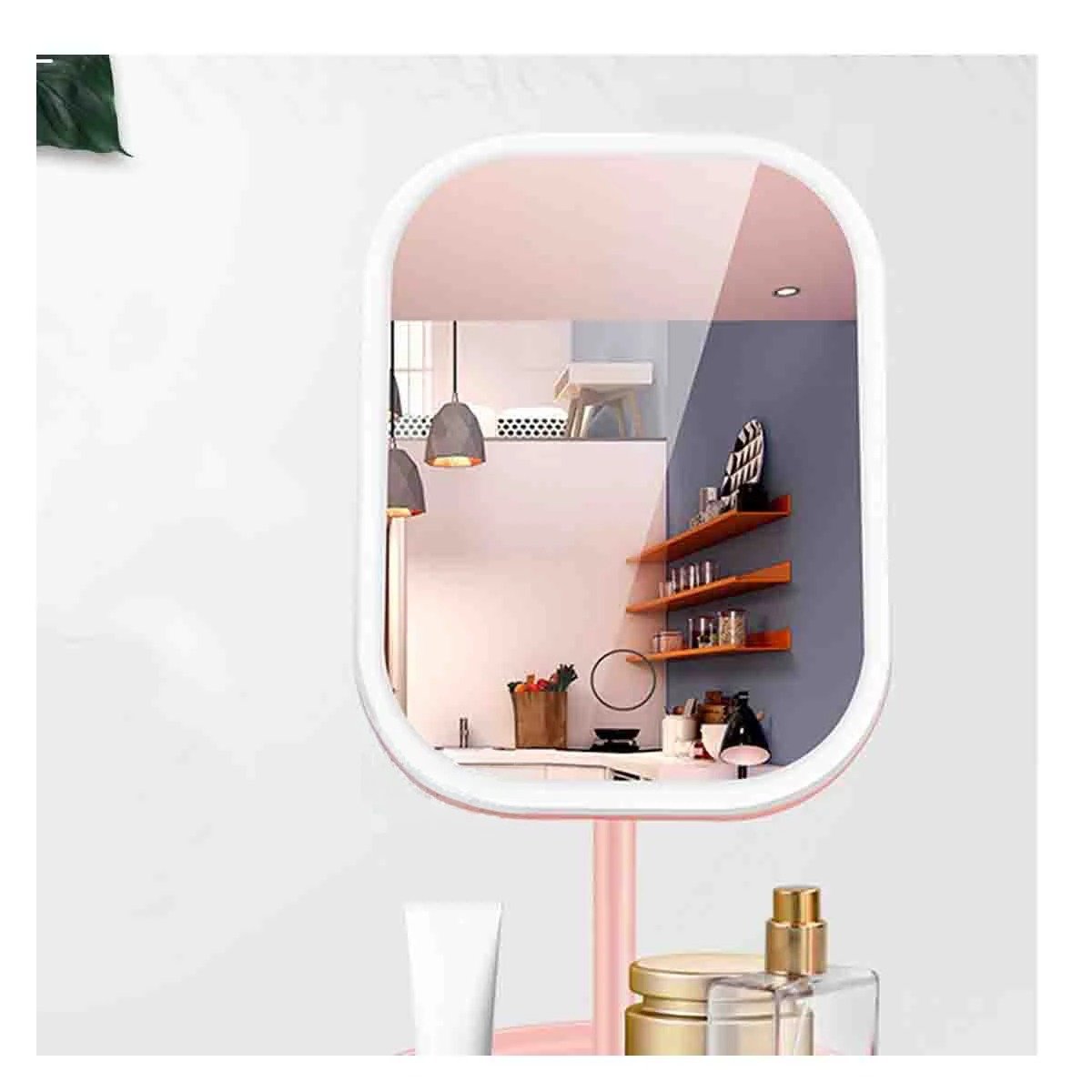 PACK2 REFLEJO ELEGANTE LED TACTIL CUADRADO ROSADO CON BRILLO REGULABLE - 3