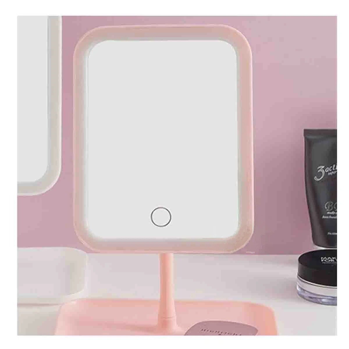 PACK2 REFLEJO ELEGANTE LED TACTIL CUADRADO ROSADO CON BRILLO REGULABLE - 5