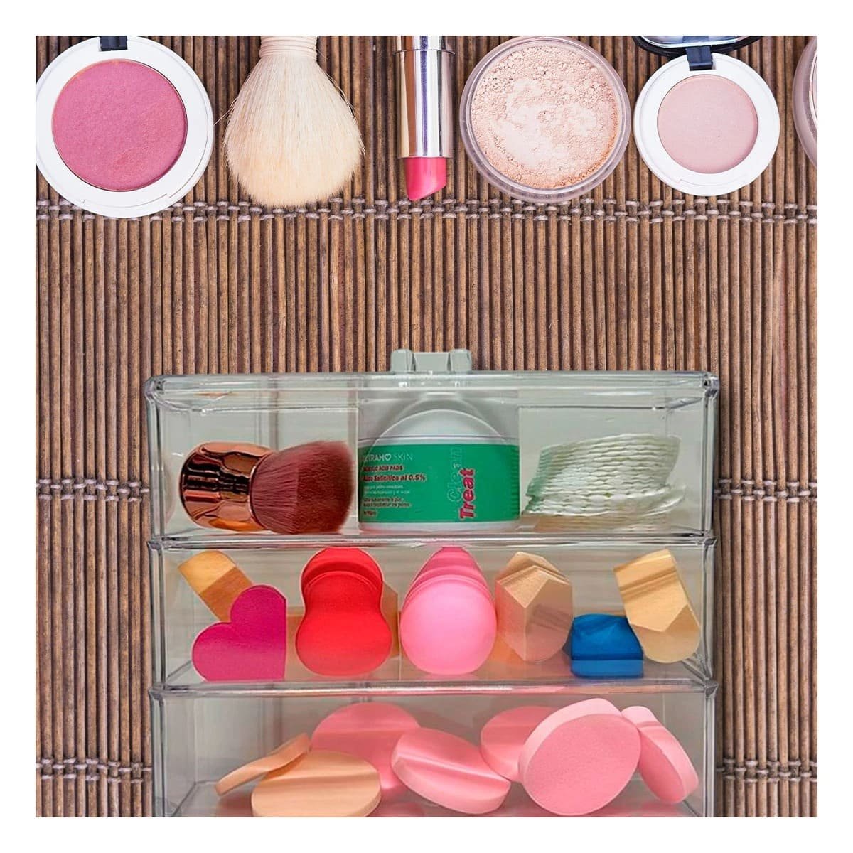 PACK4 CAJA EN COLOR TRANSPARENTE CON 3 PISOS AMPLIOS Y FORMATO SIN COMPARTIMENTOS - 5