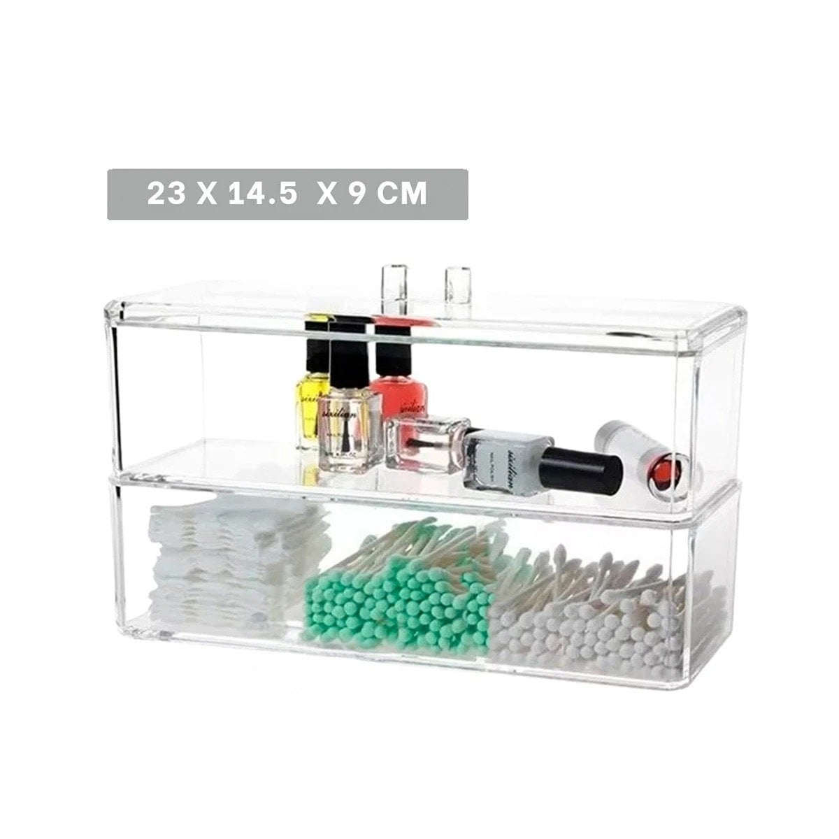 PACK12 ORGANIZADOR EN COLOR TRANSPARENTE TRES PISOS CON INTERIOR LIBRE Y+PAPEL REGALO - 4