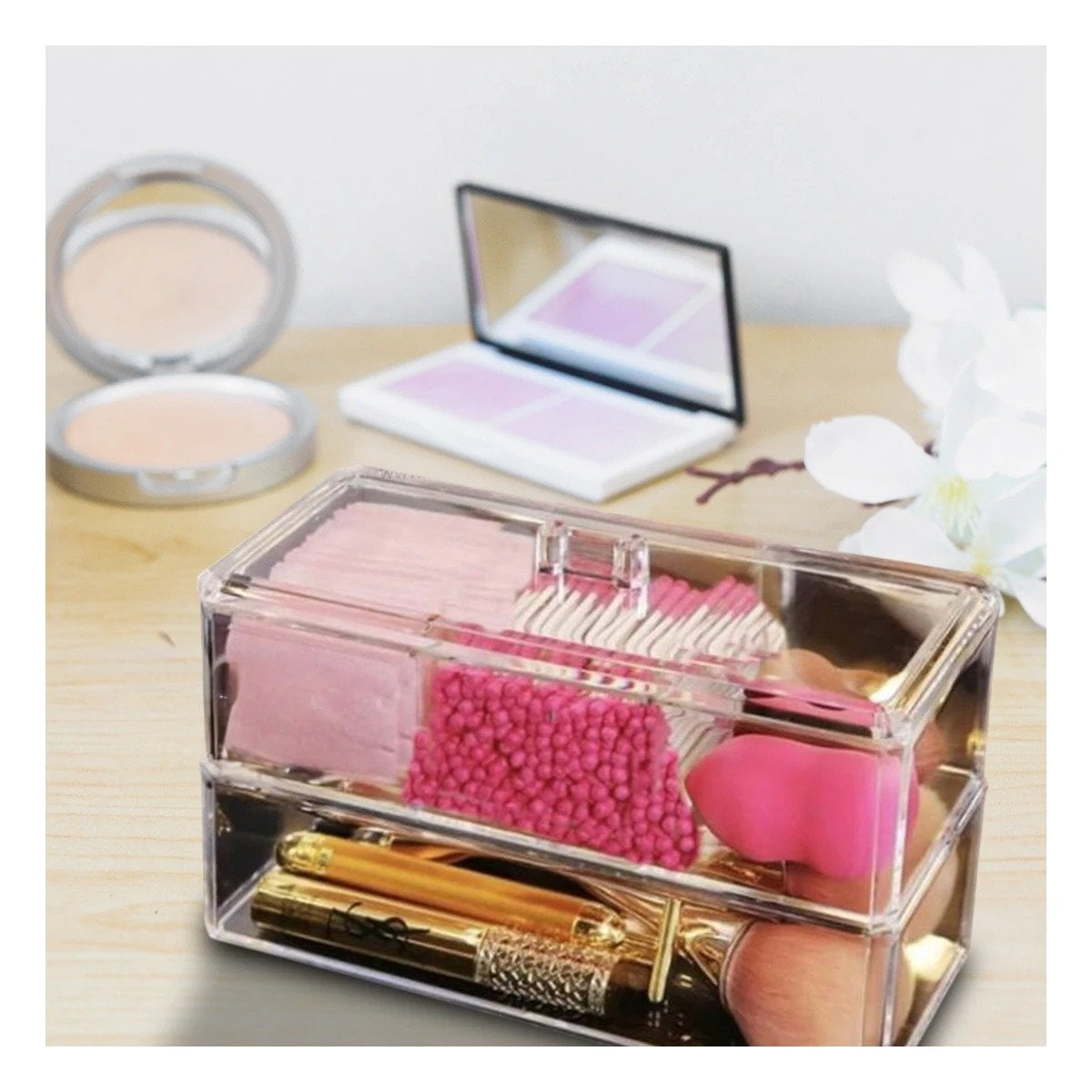 PACK12 ORGANIZADOR EN COLOR TRANSPARENTE TRES PISOS CON INTERIOR LIBRE Y+PAPEL REGALO - 5