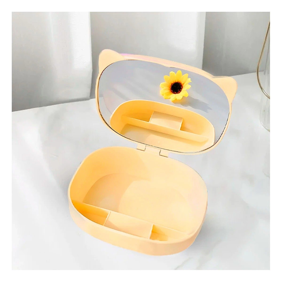 PACK12 ESTUCHE CON FORMA GATO EN COLOR AMARILLO Y ESPACIOS DIVIDIDOS Y+PAPEL REGALO - 5
