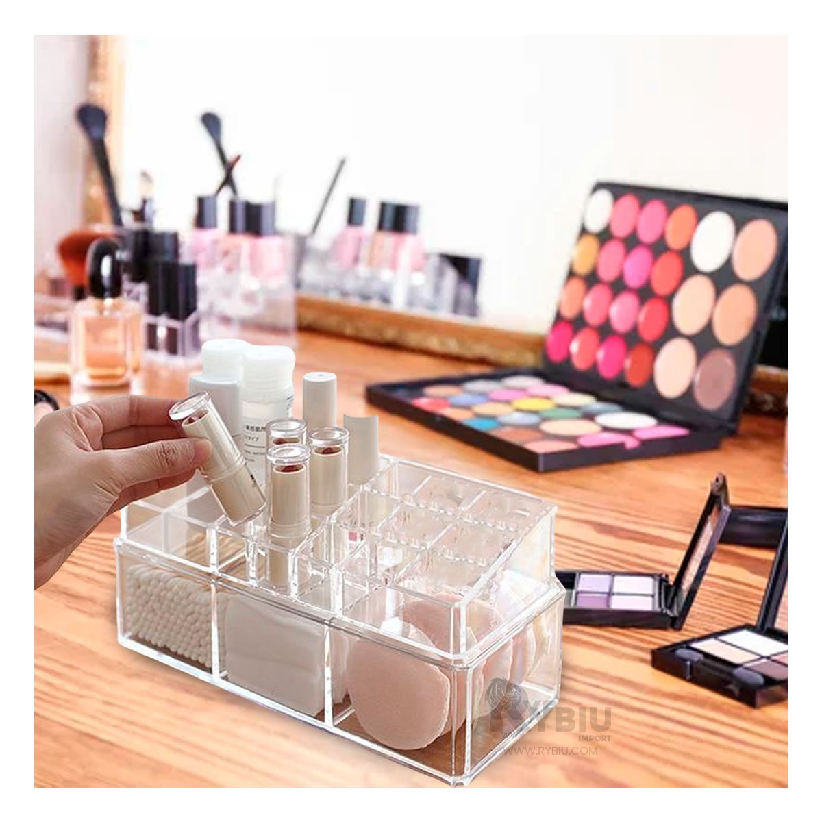 PACK4 PORTA LABIALES ACRILICO 24 DIVISIONES SUPERIORES Y+REGALO STICKER - 5