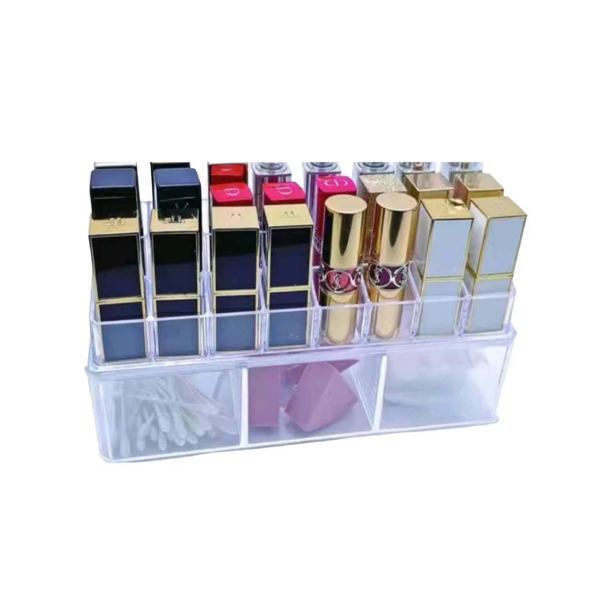 PACK2 CAJA DE ACRILICO 24 DIVISIONES PARA MAQUILLAJE Y+REGALO STICKER - 2