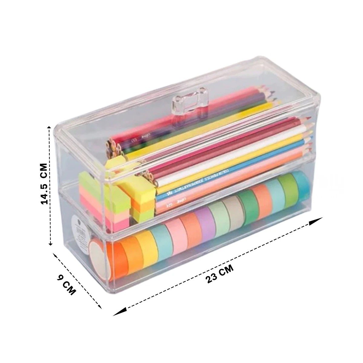 PACK2 CAJA EN COLOR TRANSPARENTE CON ESTRUCTURA DE 3 NIVELES SIN SEPARADORES Y+PAPEL REGALO - 4