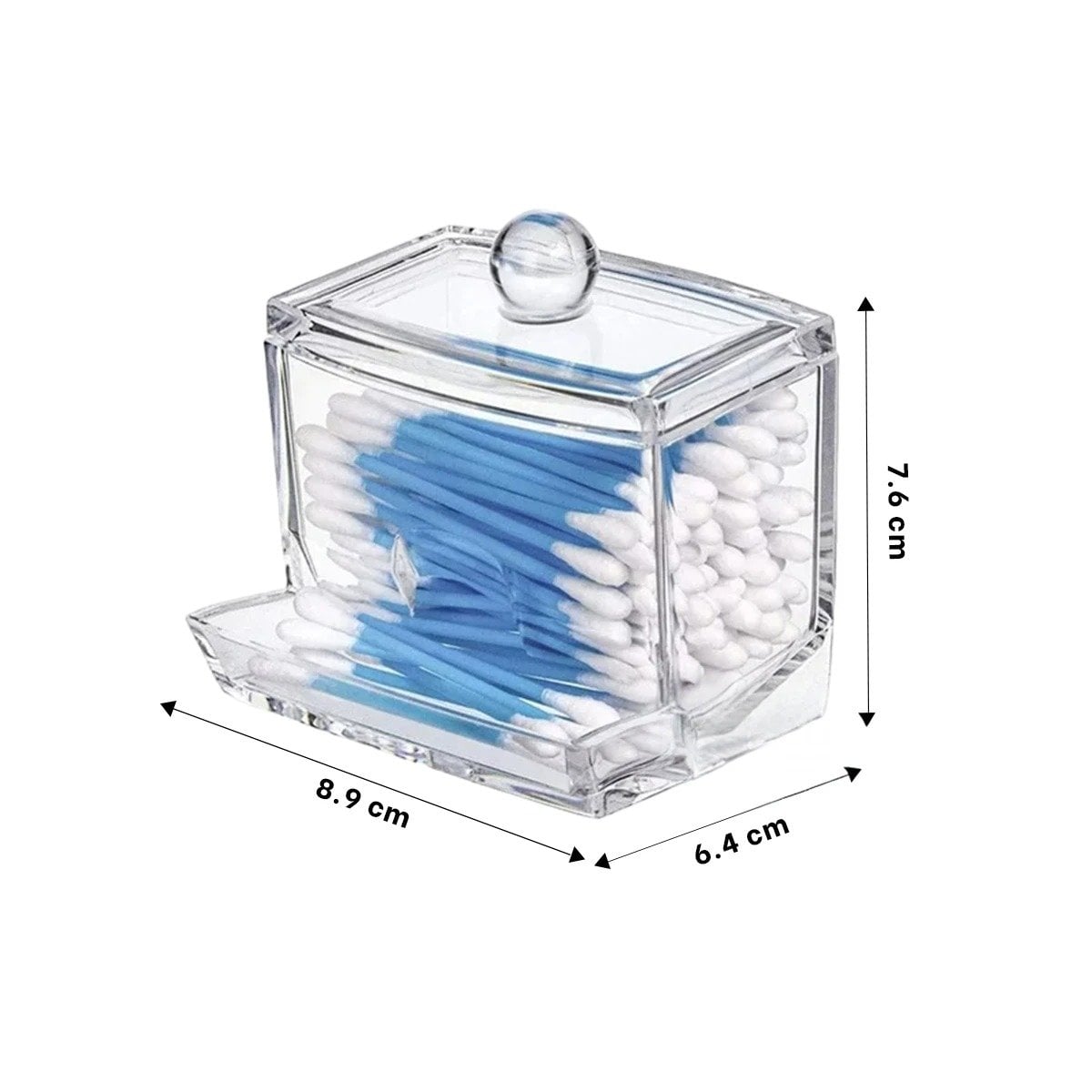 PACK4 DISPENSADOR DE HISOPOS TRANSPARENTE CON TAPA PARA TOCADOR - 4