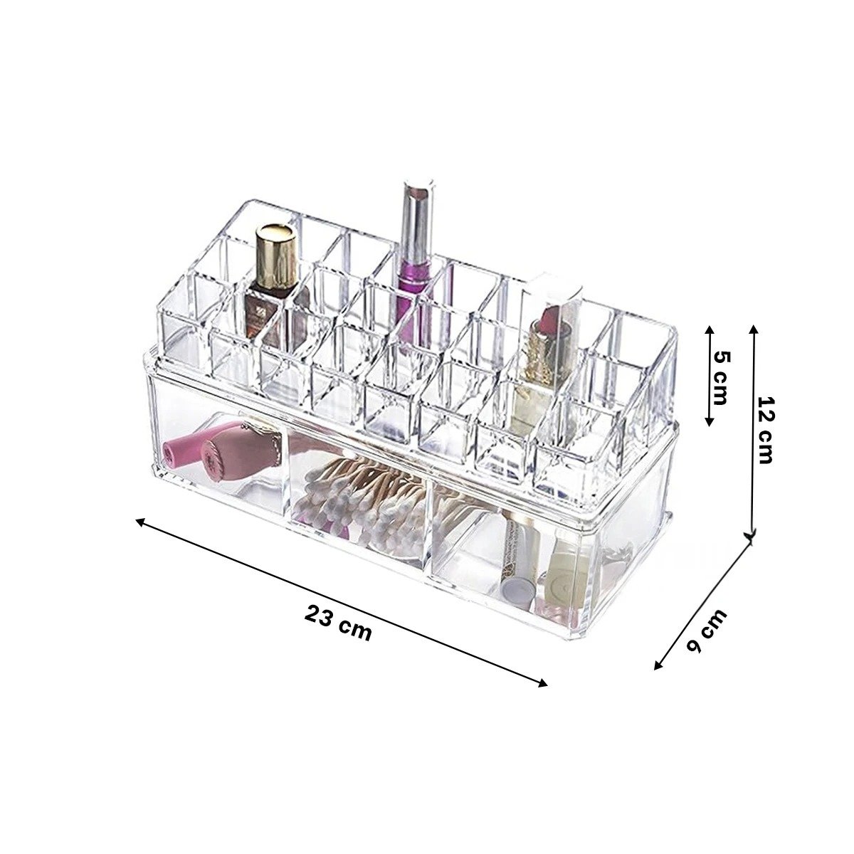PACK2 ORGANIZADOR DE ESCRITORIO ACRILICO PARA 24 LABIALES Y+PAPEL REGALO - 4