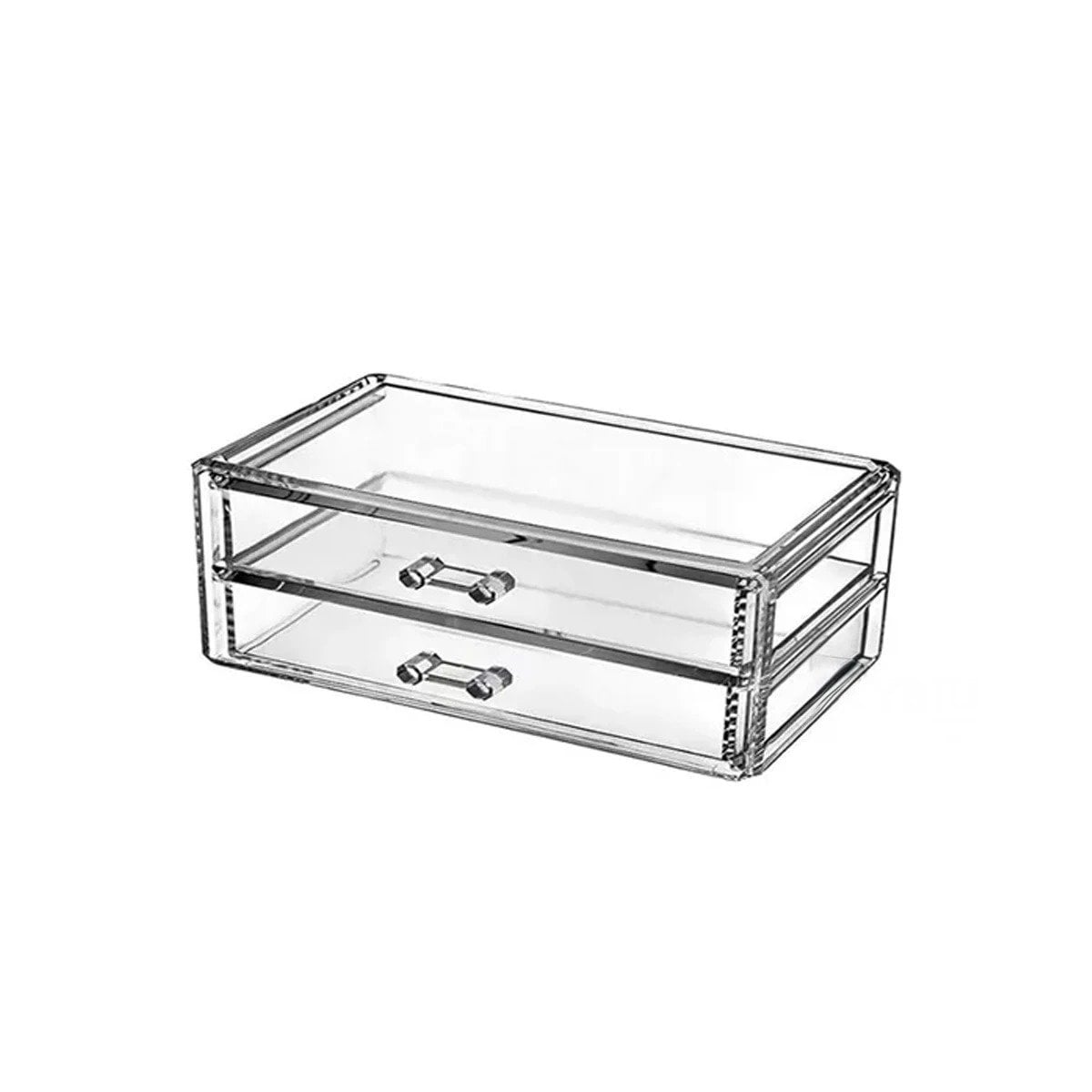 PACK4 ORGANIZADOR TRANSPARENTE ACRILICO DOBLE CAJON MULTIUSO Y+PAPEL REGALO - 3