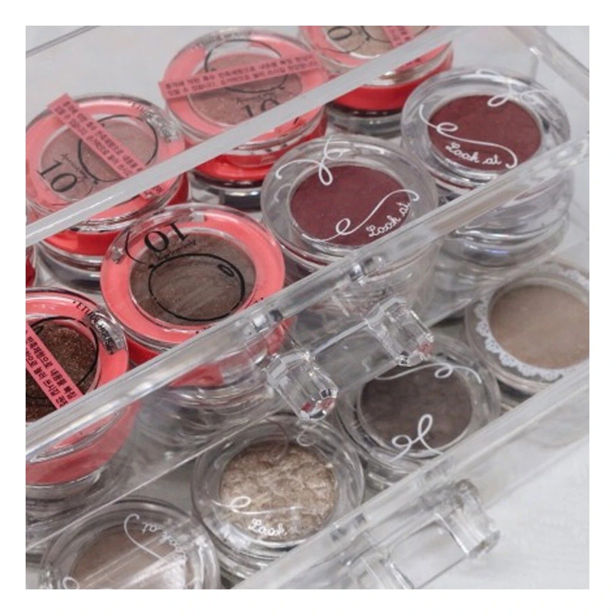 PACK12 GAVETERO ACRILICO TRANSPARENTE 2 CAJONES PARA COSMETICOS Y+PAPEL REGALO - 3
