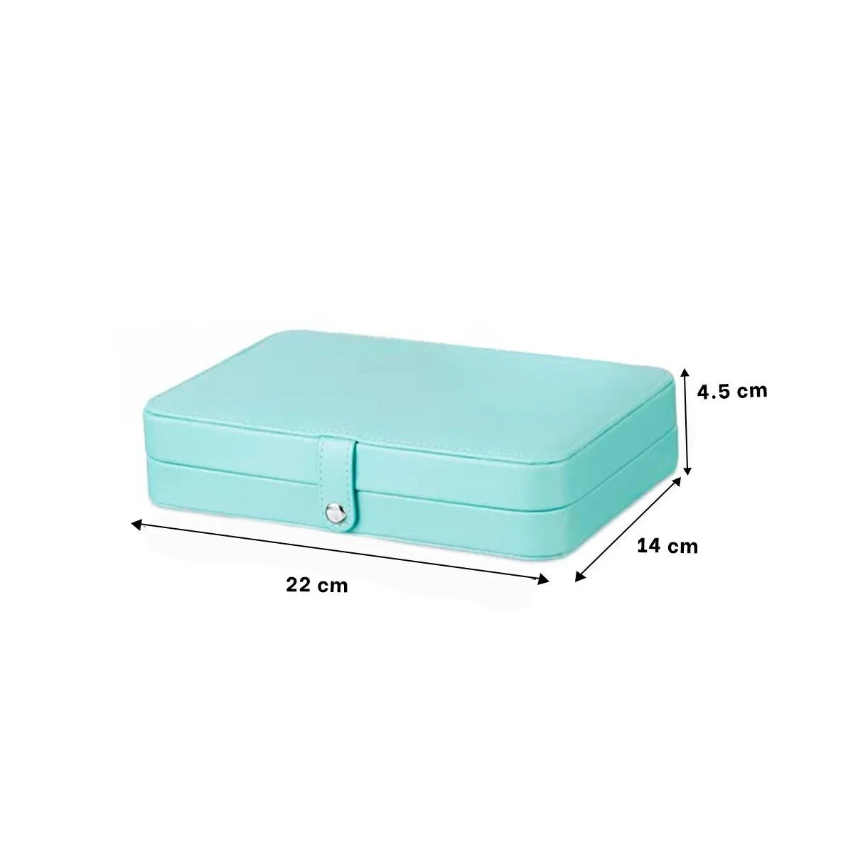 PACK2 COFRE PARA JOYAS 22X14 CM CELESTE IDEAL PARA ORDENAR ACCESORIOS Y+REGALO STICKER - 4