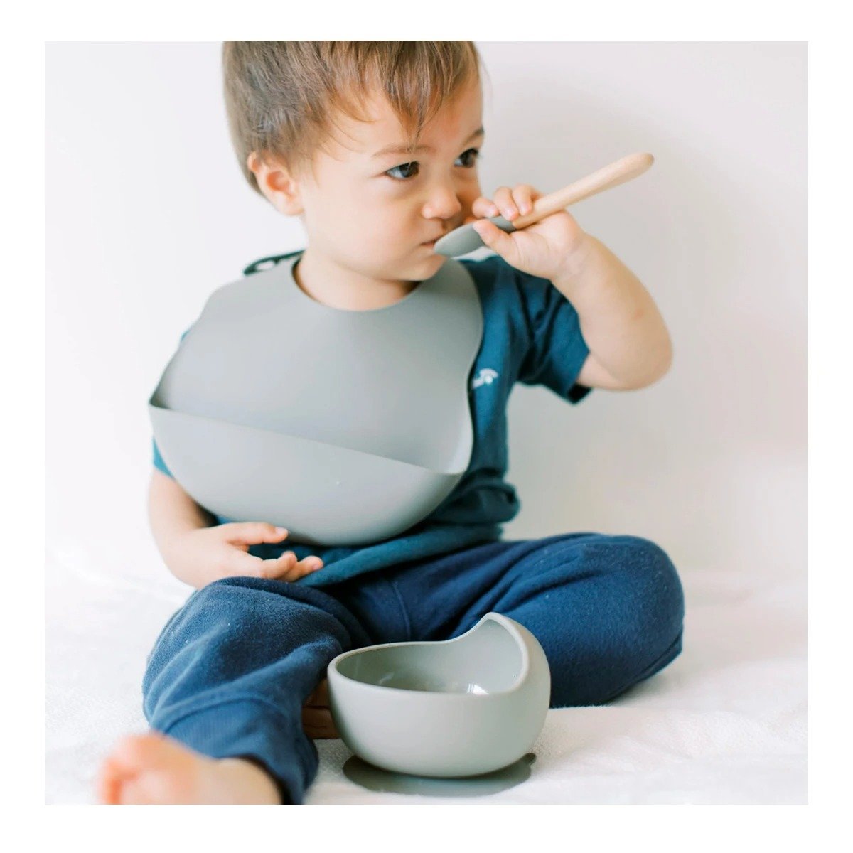 PACK4 SET DE PLATO CUENCO Y CUCHARA PARA BEBE PLOMO LIGERO Y+REGALO STICKER - 3