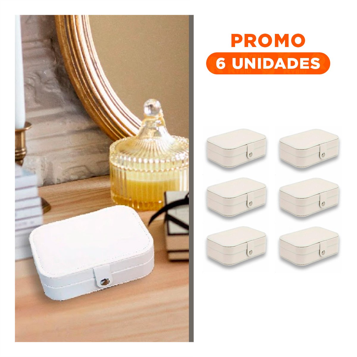 PACK6 JOYERO BLANCO 16X11X5 CM MULTIPLES ESPACIOS - 1