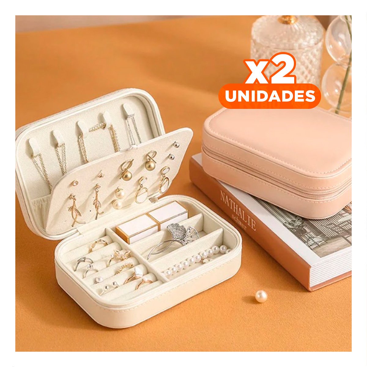 PACK2 ESTUCHE BLANCO 16X11X5 CM COMPACTO Y ELEGANTE Y+REGALO STICKER - 1