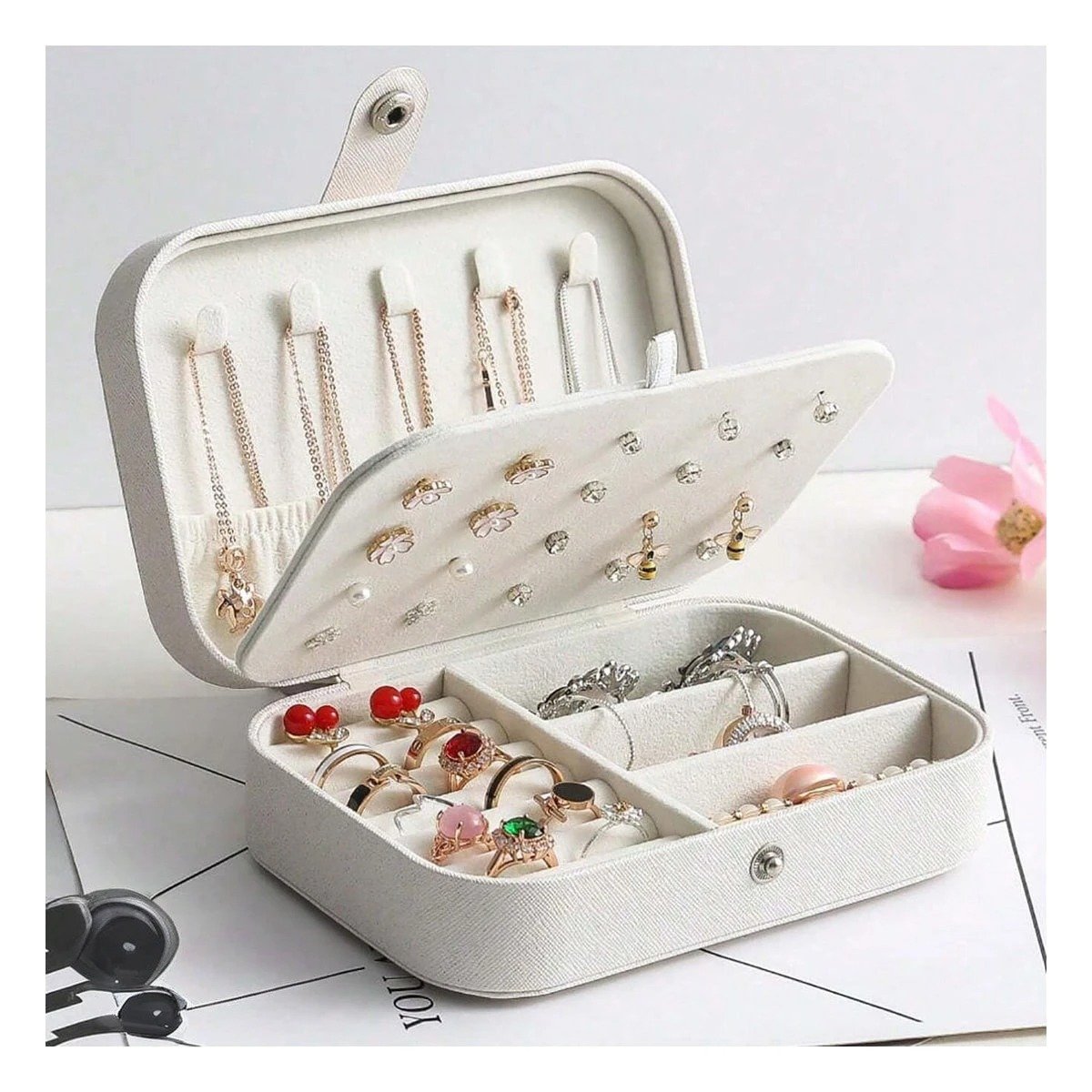 PACK2 ESTUCHE BLANCO 16X11X5 CM COMPACTO Y ELEGANTE Y+REGALO STICKER - 3