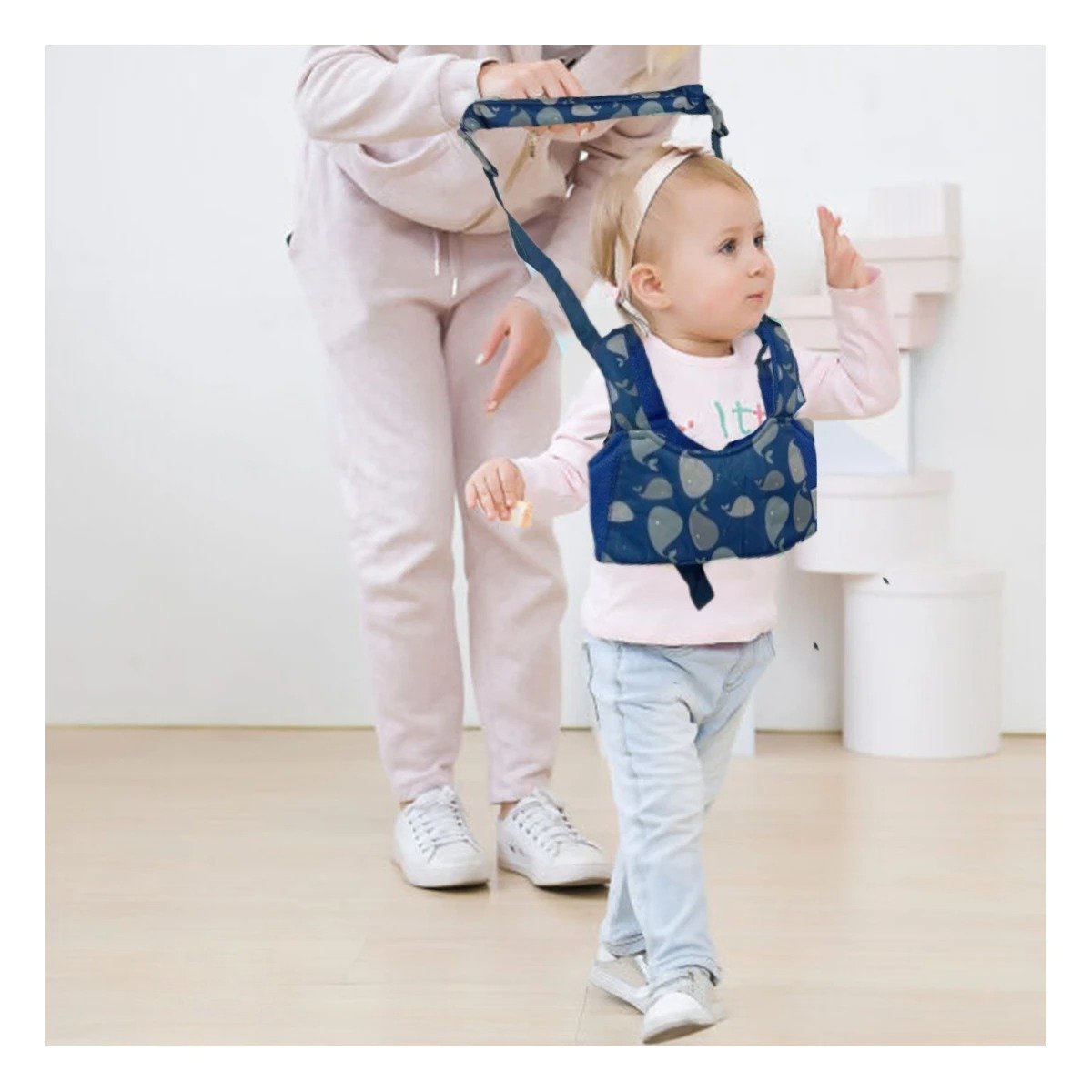 PACK2 ARNES CAMINADOR INFANTIL BEBE AZUL DISEÑO BALLENA COMODO Y ESTABLE - 2