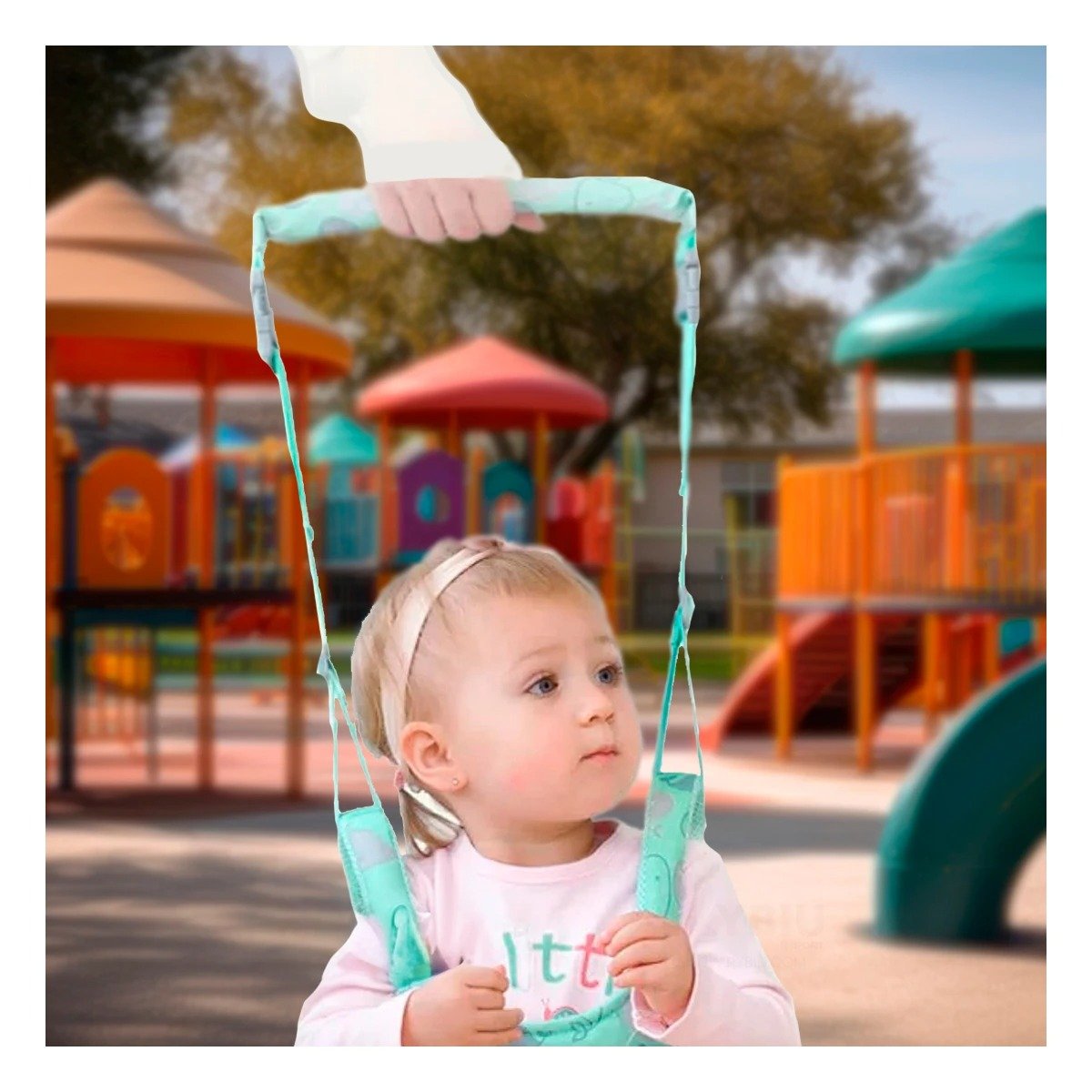 PACK4 CHALECO CAMINADOR INFANTIL BEBE VERDE AGUA DISEÑO BALLENA LIGERO Y PRACTICO - 2