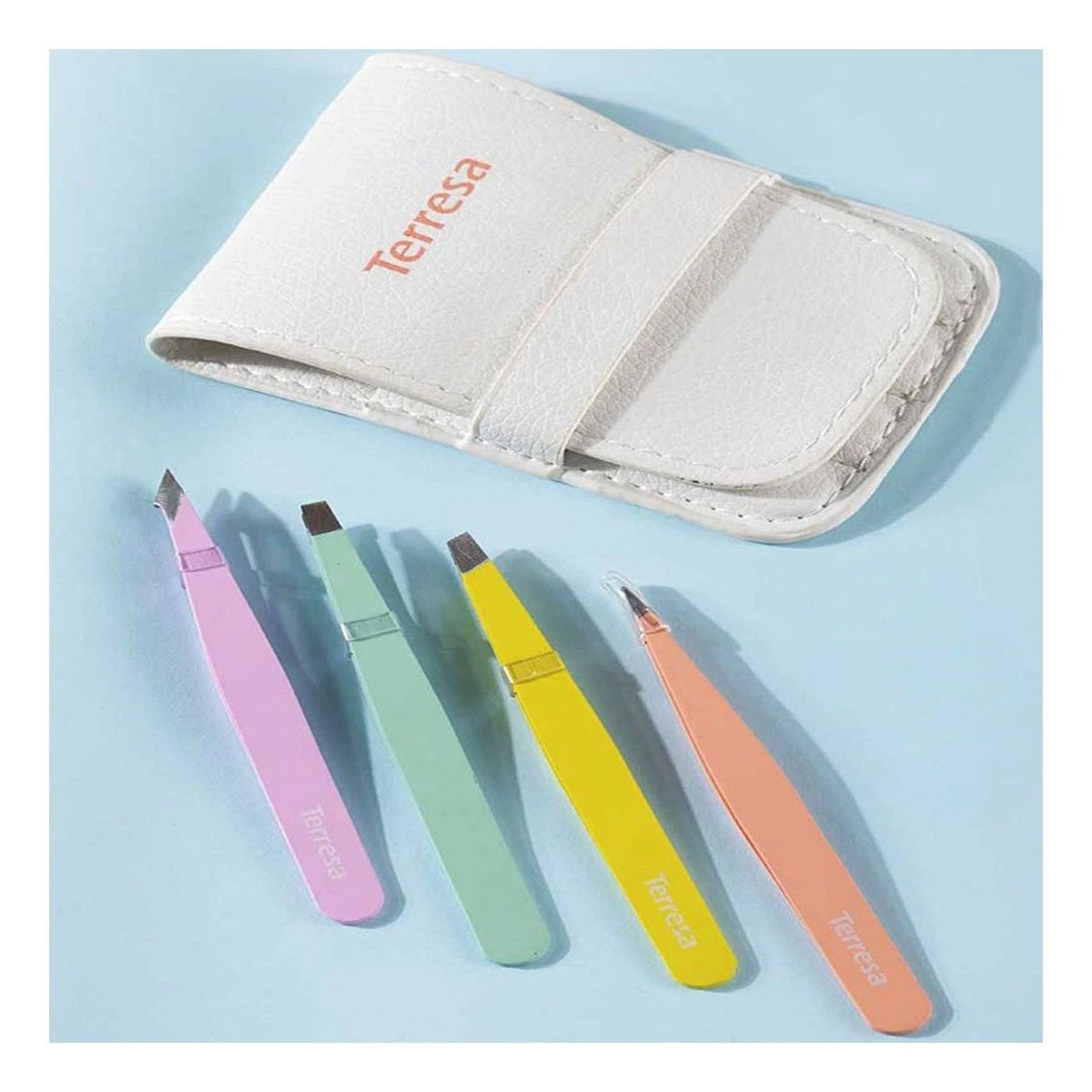 PACK2 SET DE 4 PINZAS MULTICOLOR PARA DEPILACION DE ROSTRO Y CEJAS Y+REGALO STICKER - 3