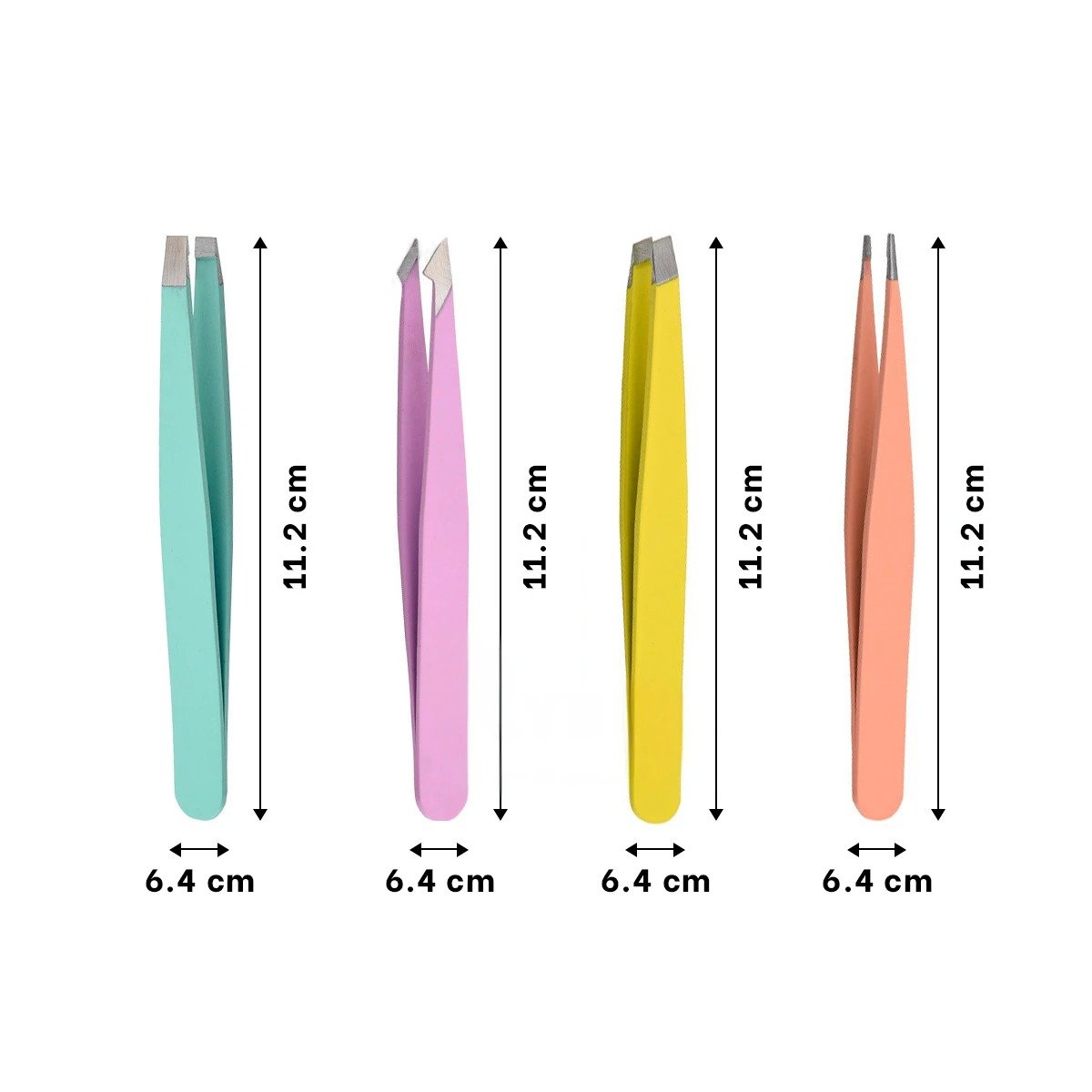 PACK2 SET DE 4 PINZAS MULTICOLOR PARA DEPILACION DE ROSTRO Y CEJAS Y+REGALO STICKER - 4