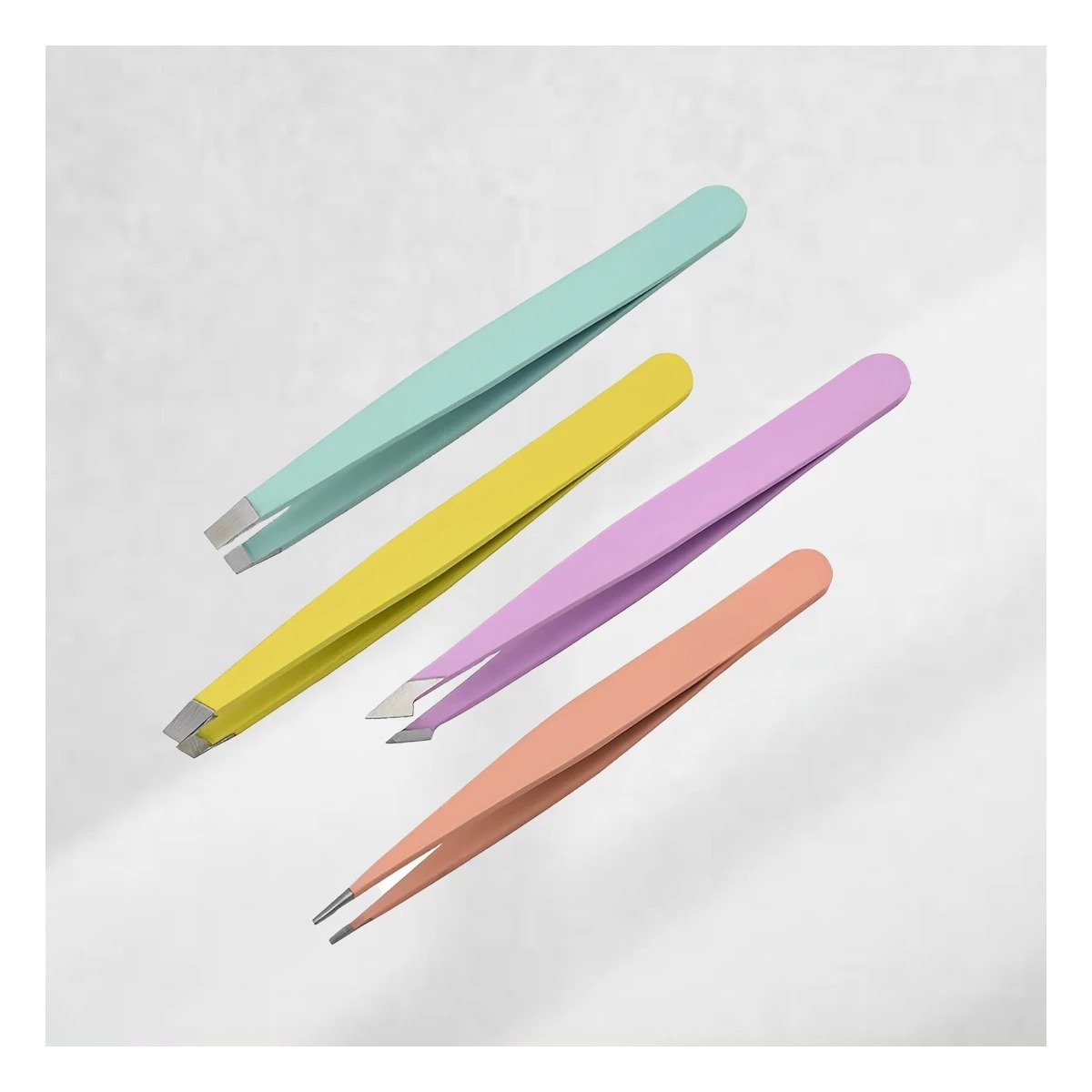 PACK6 PINZAS PROFESIONALES SET DE 4 MULTICOLOR PARA DEPILAR CEJAS Y VELLO FACIAL Y+PAPEL REGALO - 2