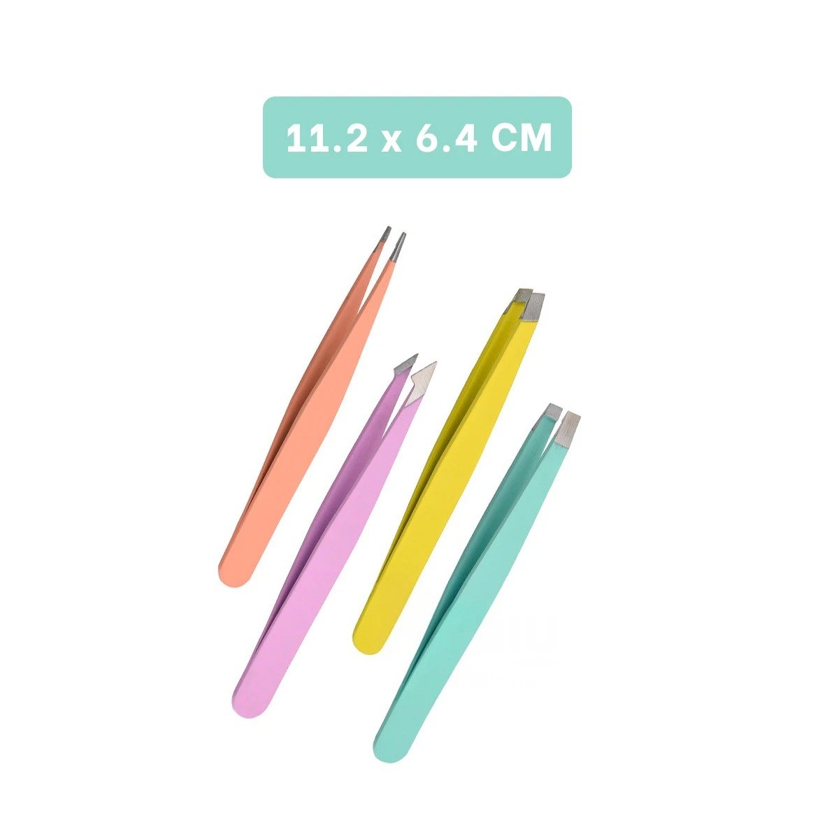 PACK6 PINZAS PROFESIONALES SET DE 4 MULTICOLOR PARA DEPILAR CEJAS Y VELLO FACIAL Y+PAPEL REGALO - 4