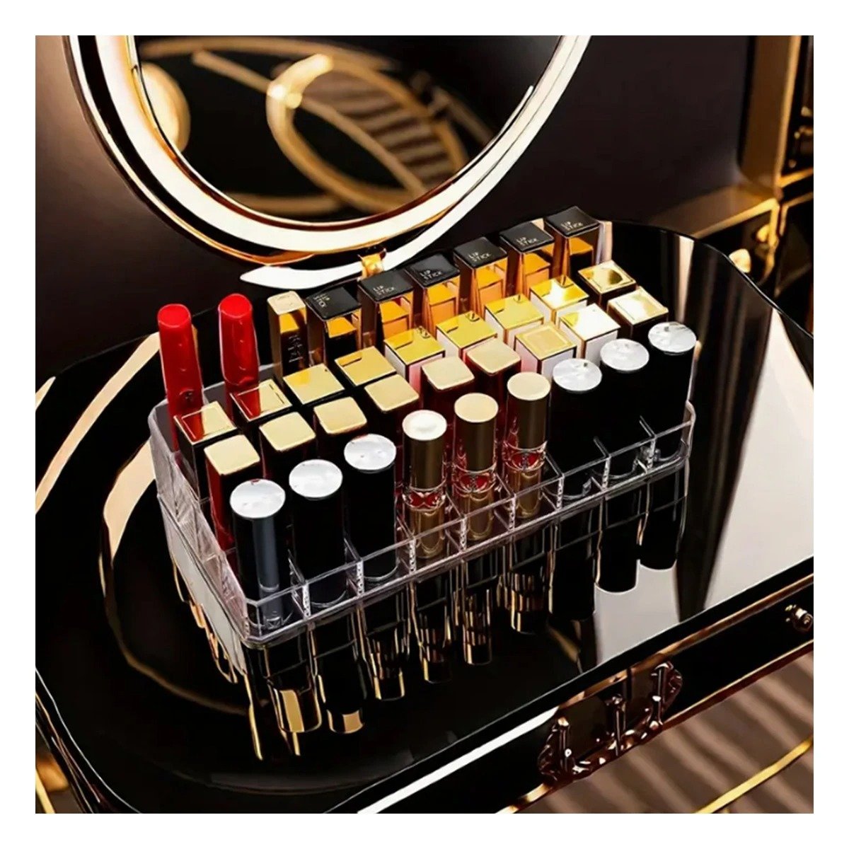 PACK6 ESTUCHE VERTICAL DE ACRILICO TRANSPARENTE PARA 36 LABIALES - 3