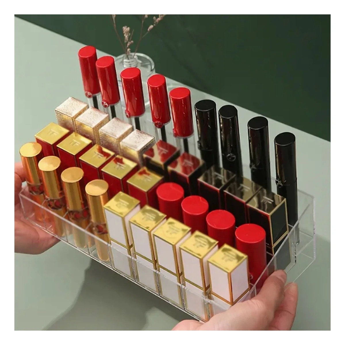 PACK6 ESTUCHE VERTICAL DE ACRILICO TRANSPARENTE PARA 36 LABIALES - 5
