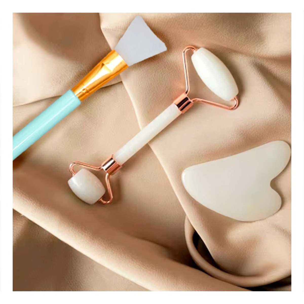 PACK4 EXTRACTOR DE JADE SET DE 3 BLANCO PARA MASAJE SUAVE Y BELLEZA NATURAL Y+PAPEL REGALO - 2