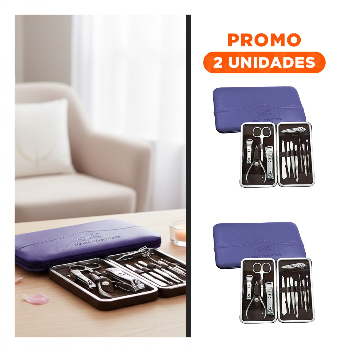 PACK12 ORGANIZADOR PROFESIONAL PARA MANOS Y PIES 12 PIEZAS COLOR AZUL ACERO Y+REGALO STICKER - 1