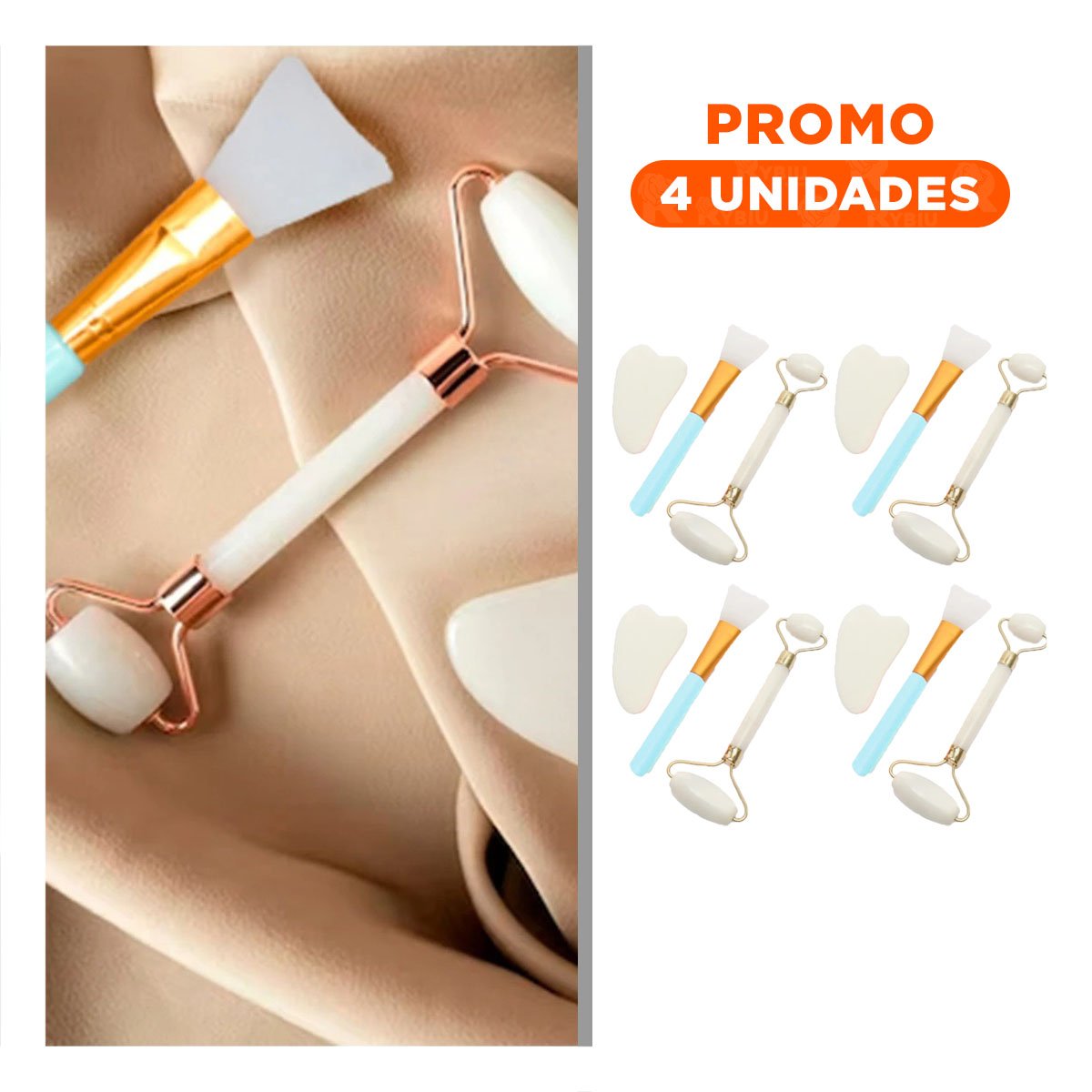 PACK4 EXTRACTOR BLANCO SET DE 3 DE JADE PARA SPA CASERO Y PIEL RADIANTE Y+REGALO STICKER - 1