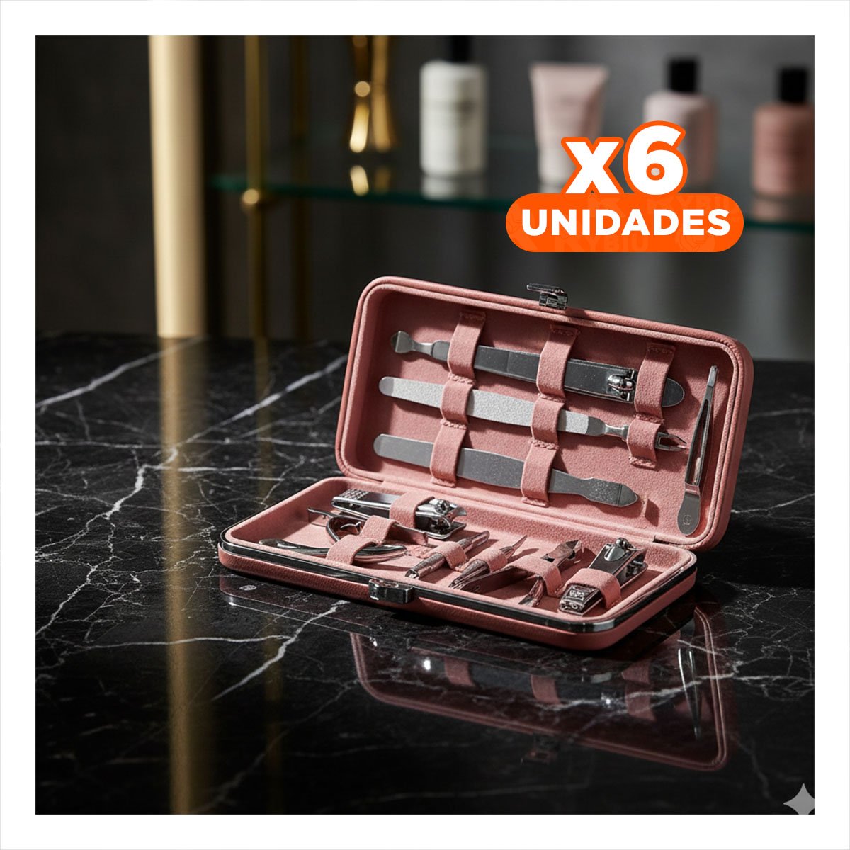PACK6 ORGANIZADOR DE ACCESORIOS PARA UÑAS 12 PIEZAS GUINDA Y+REGALO STICKER - 1